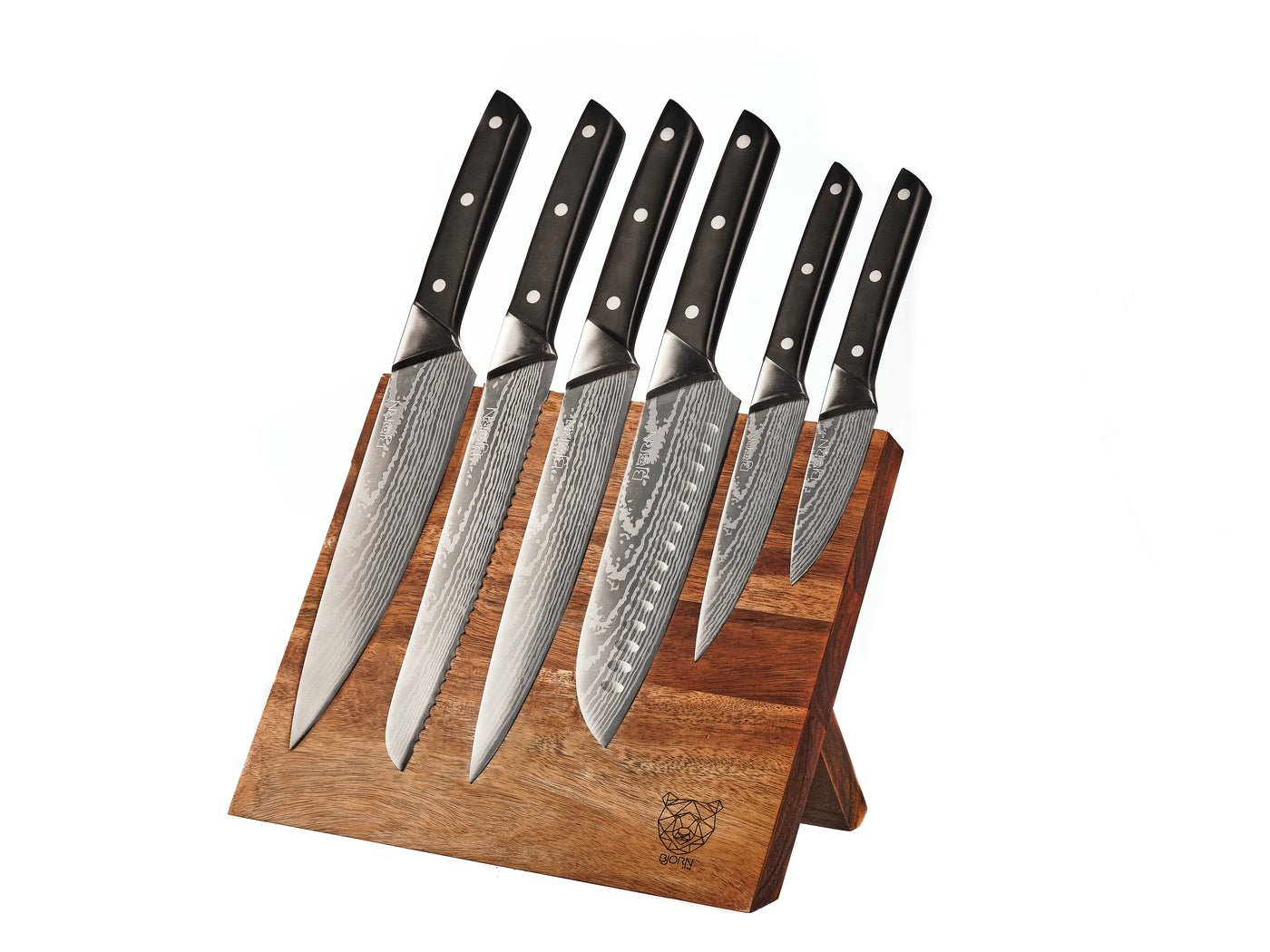 Erling Vantaa Kitchen Knife Set - 7 Pieces BJORN Black