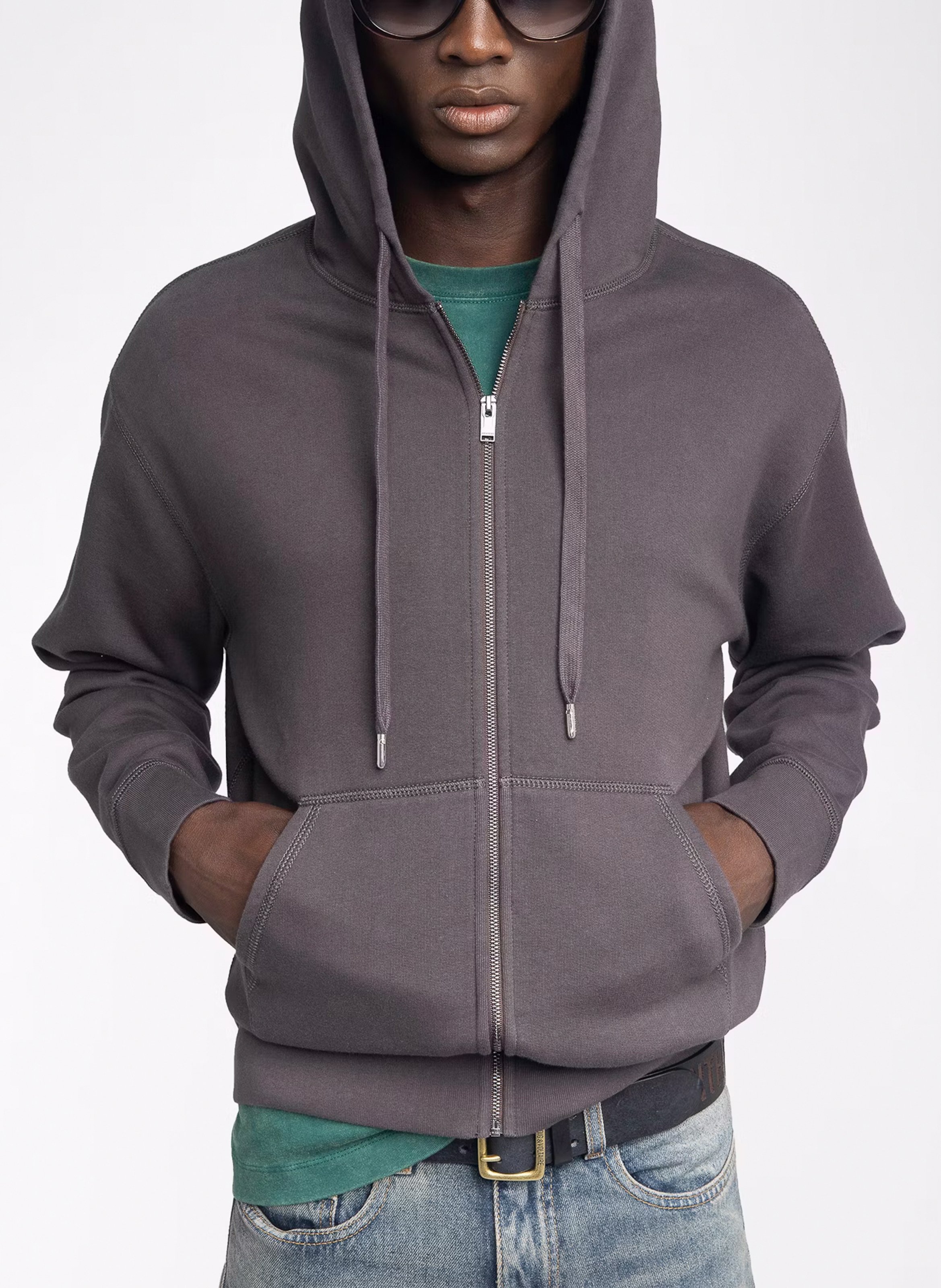 Sweat à capuche droit en coton ZADIG&amp;VOLTAIRE Marron