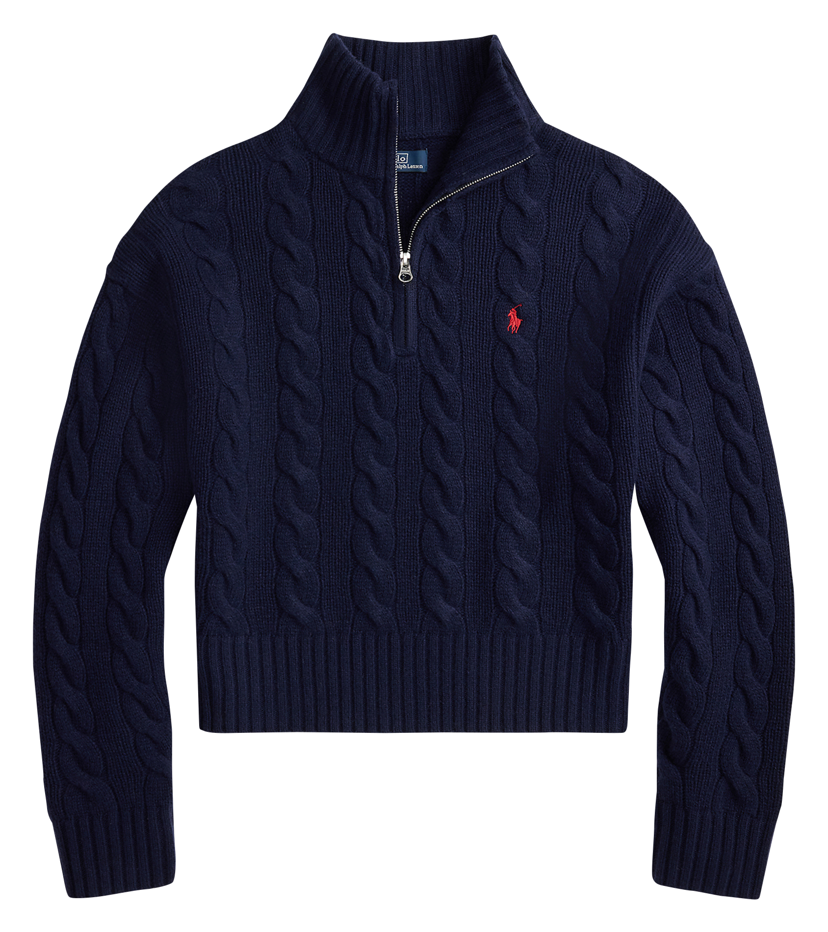 Trui met opstaande kraag van wol en kasjmier  Hunter navy