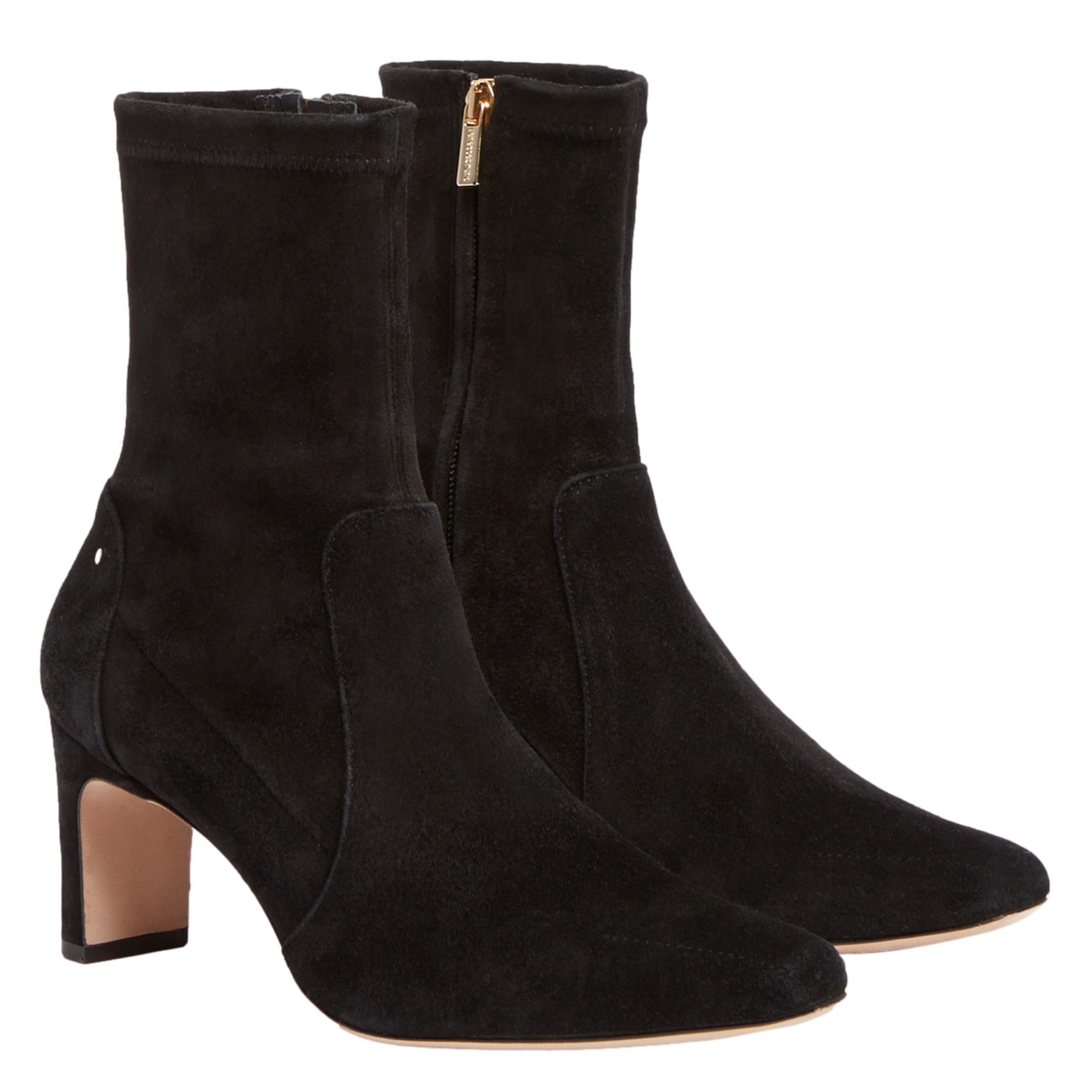 Effen leren enkellaarzen met textuur VANESSA BRUNO Zwart