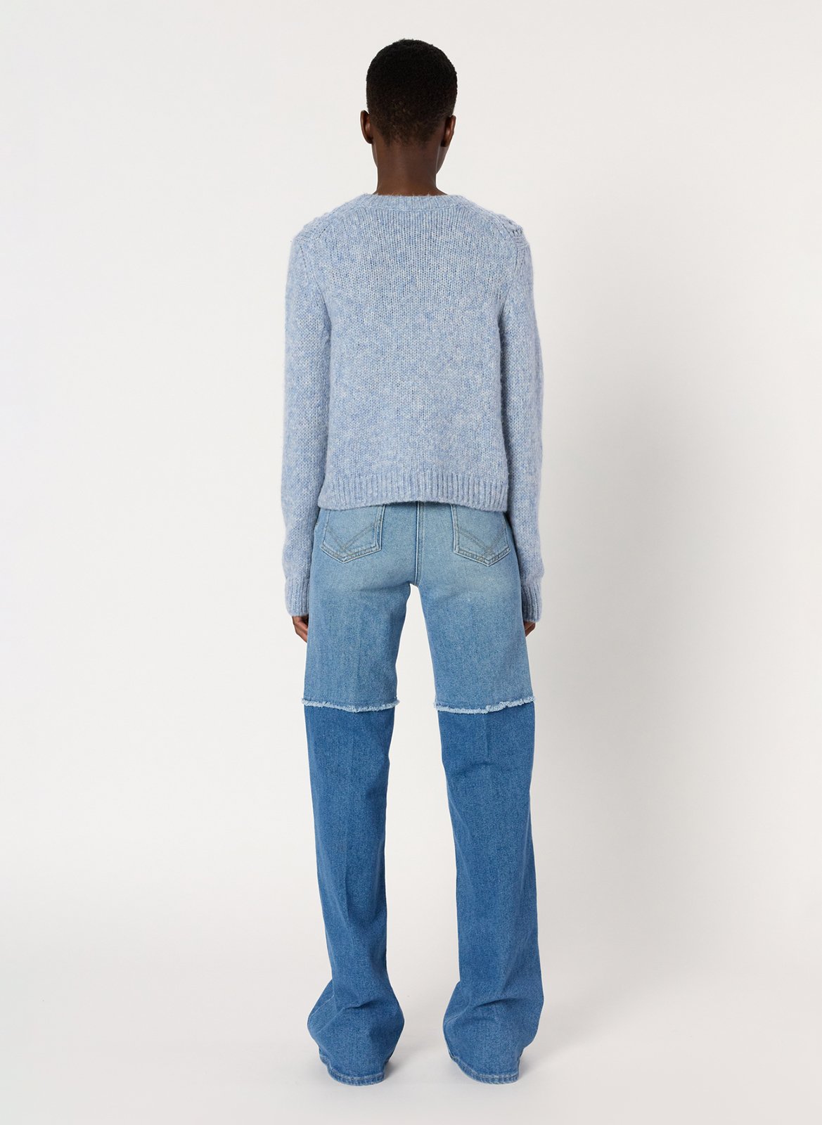 Pull col rond en laine mélangée GERARD DAREL Bleu