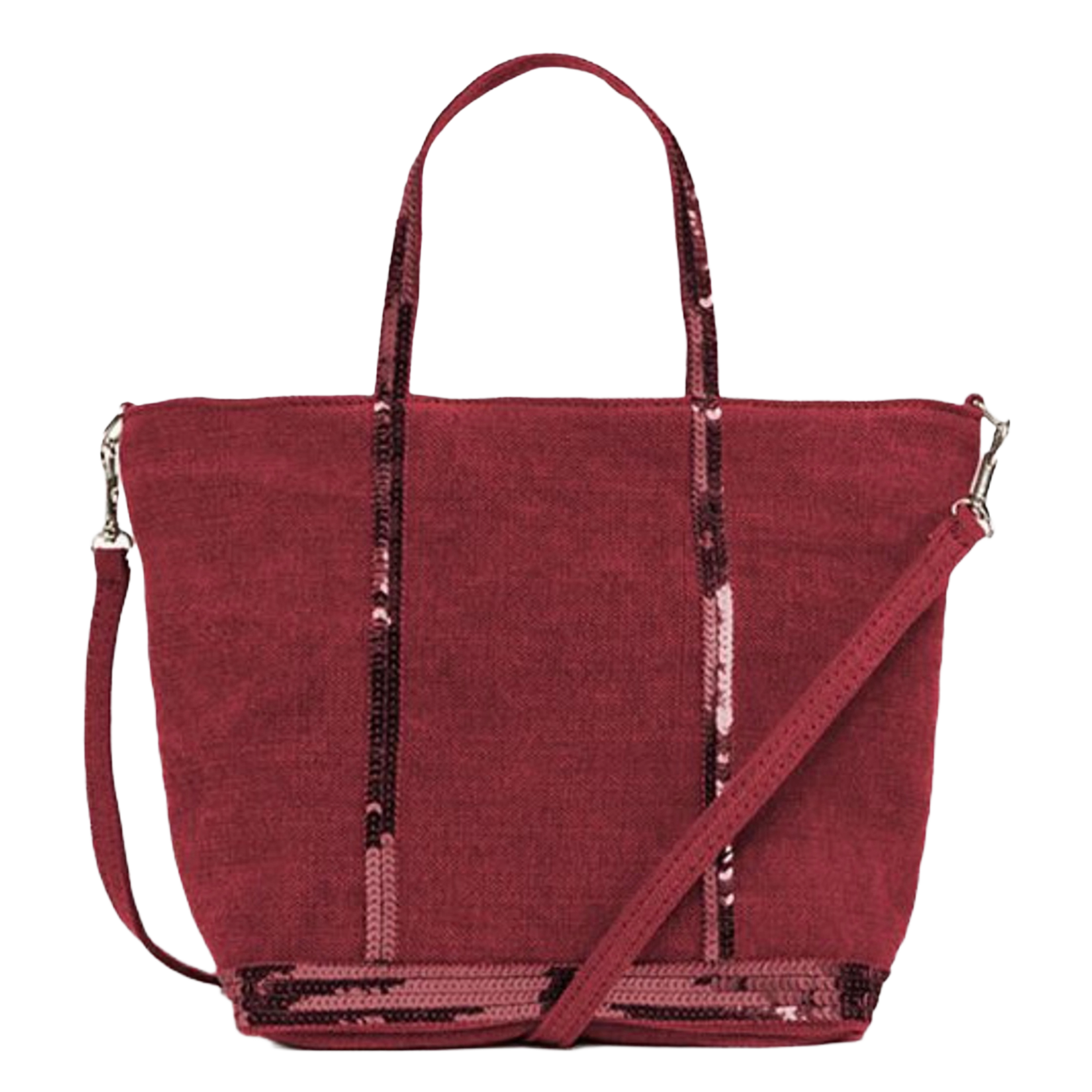 Sac cabas S à sequins en lin  CABAS S Framboise