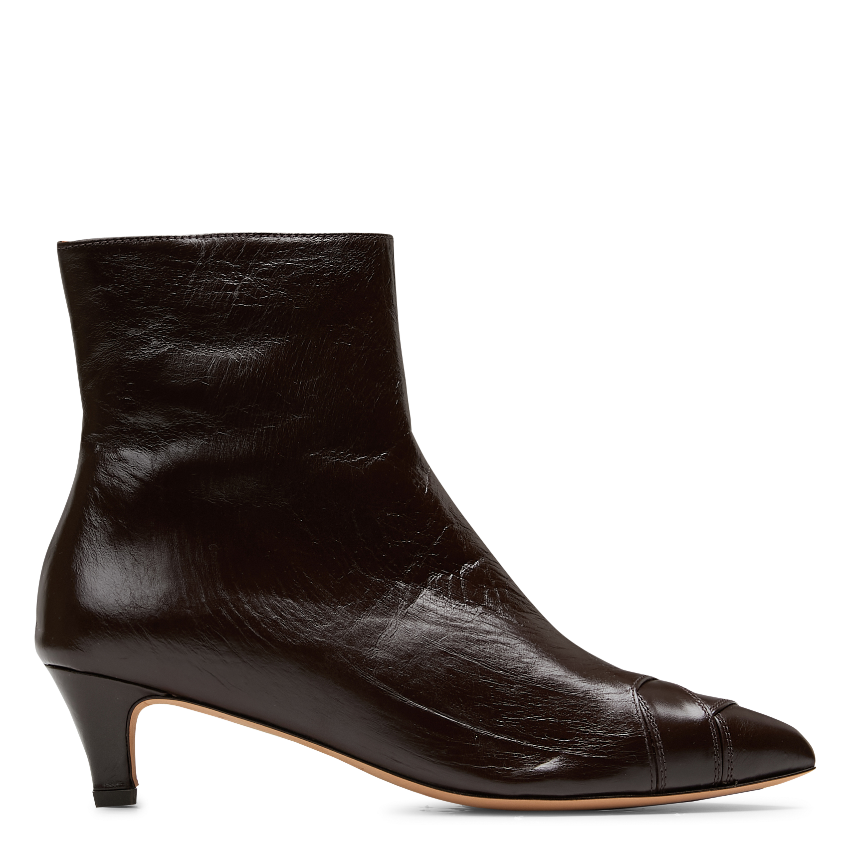 Bottines à petits talons en cuir ANONYMOUS COPENHAGEN Marron