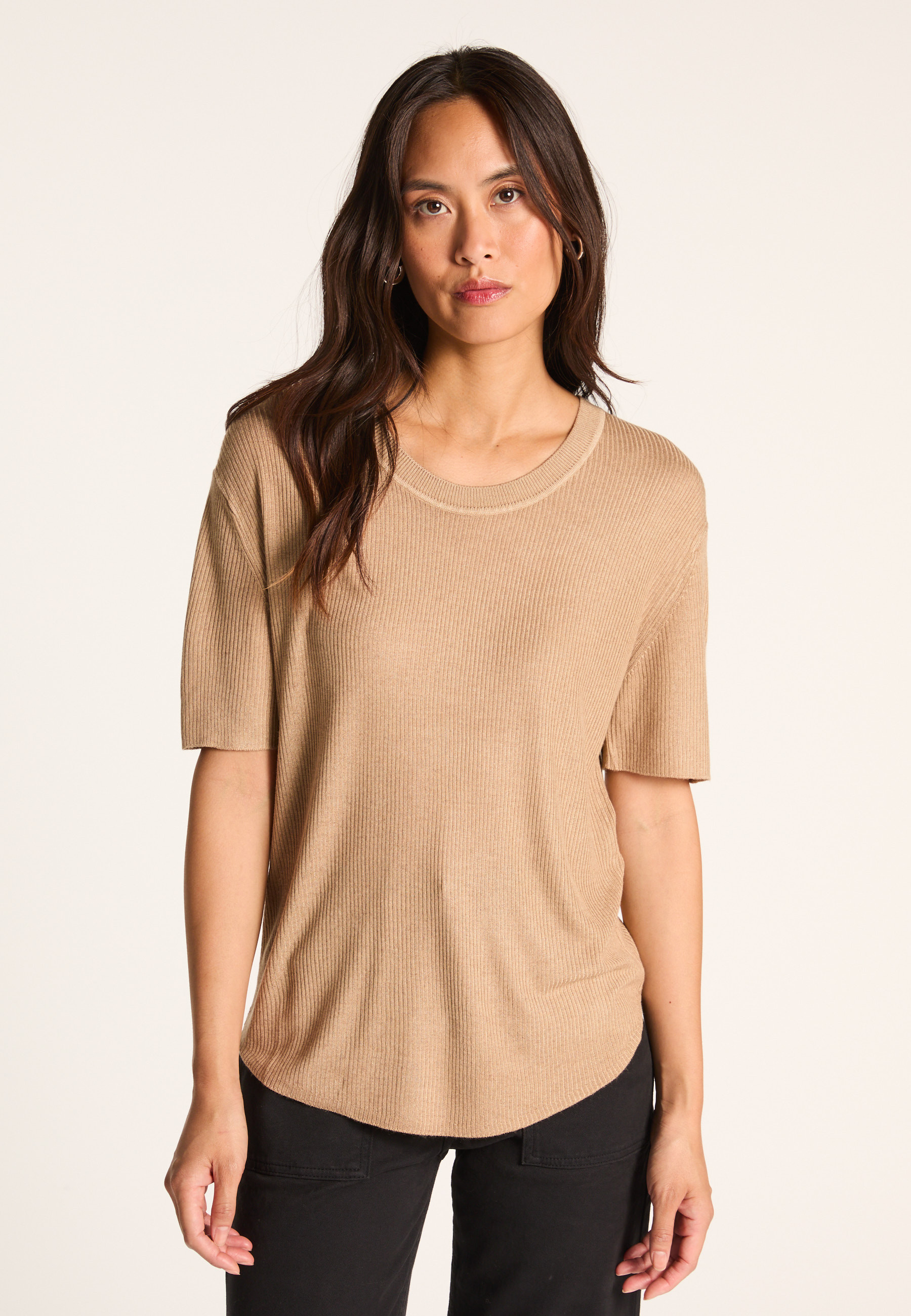 Bamboo and cashmere T-shirt MAISON MONTAGUT Blue