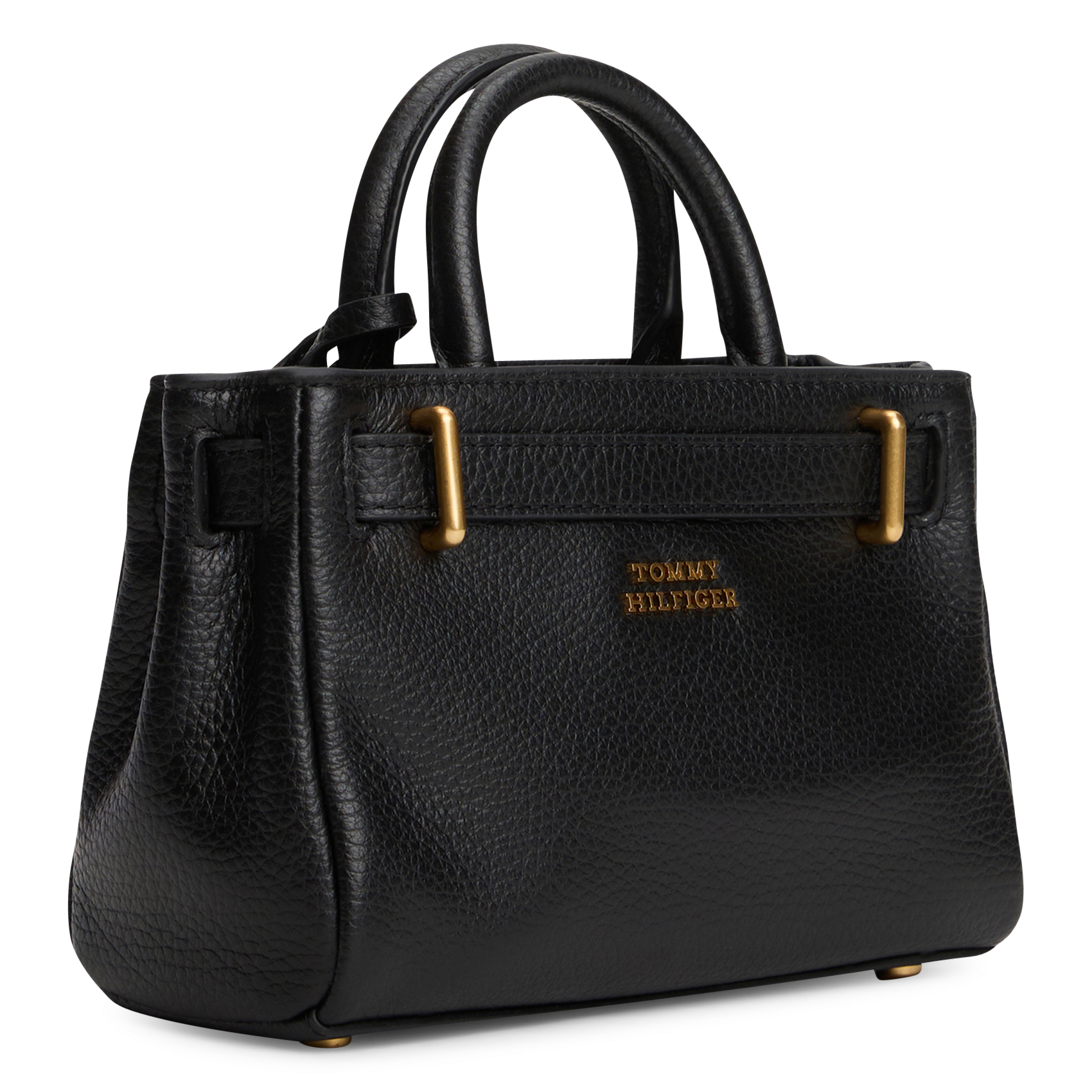 Petit sac à main en cuir grainé TOMMY HILFIGER Noir