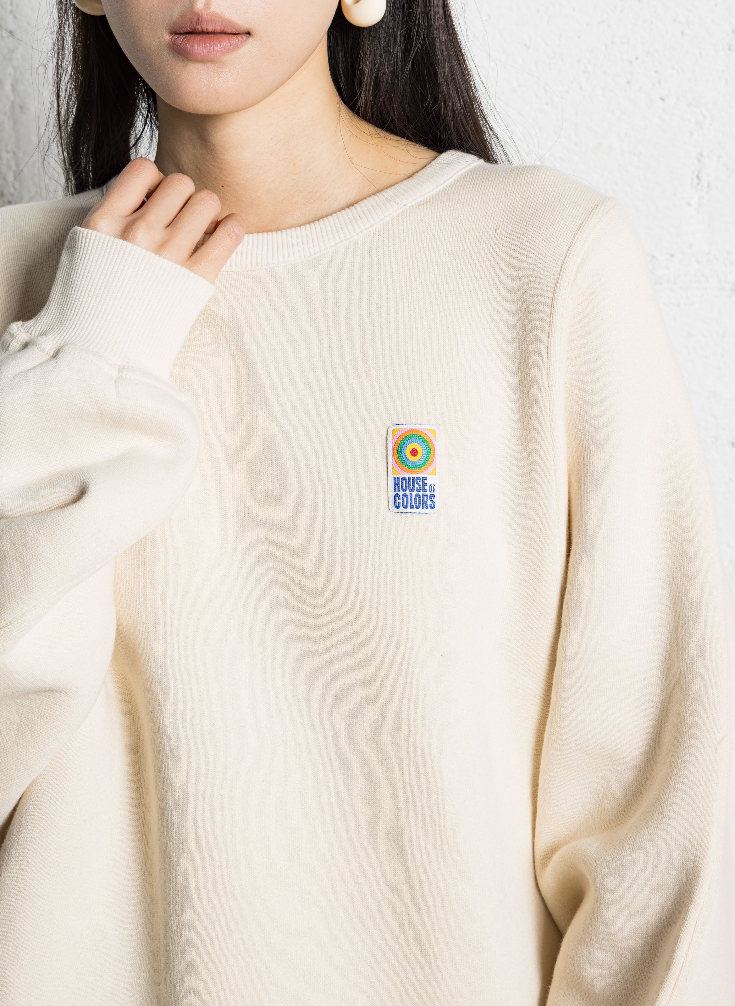 Sweat oversize col rond en coton mélangé AMERICAN VINTAGE Beige