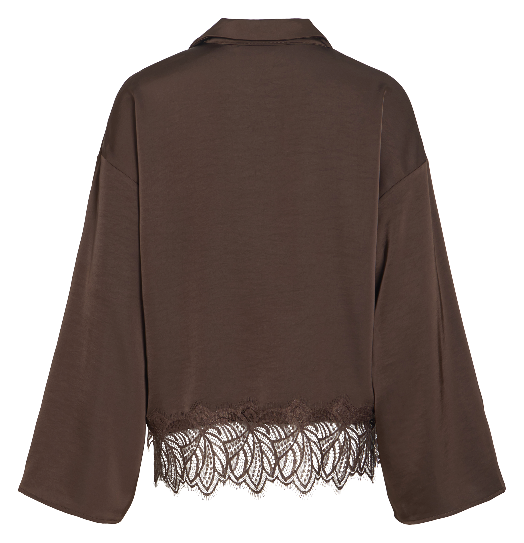 Oversize Hemd mit Reverskragen aus Satin VILA Braun