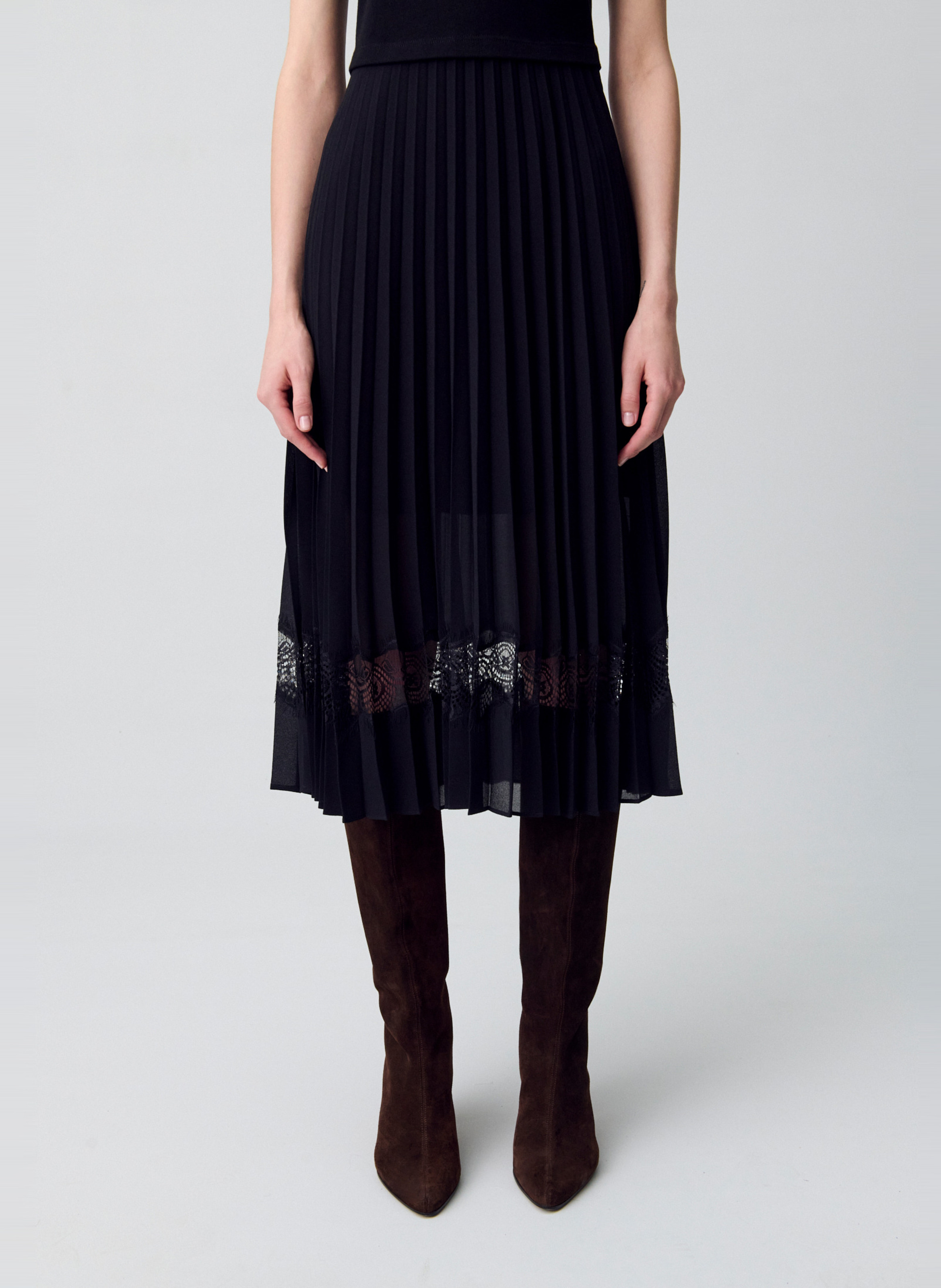 Robe midi bi-matière CLAUDIE PIERLOT Noir