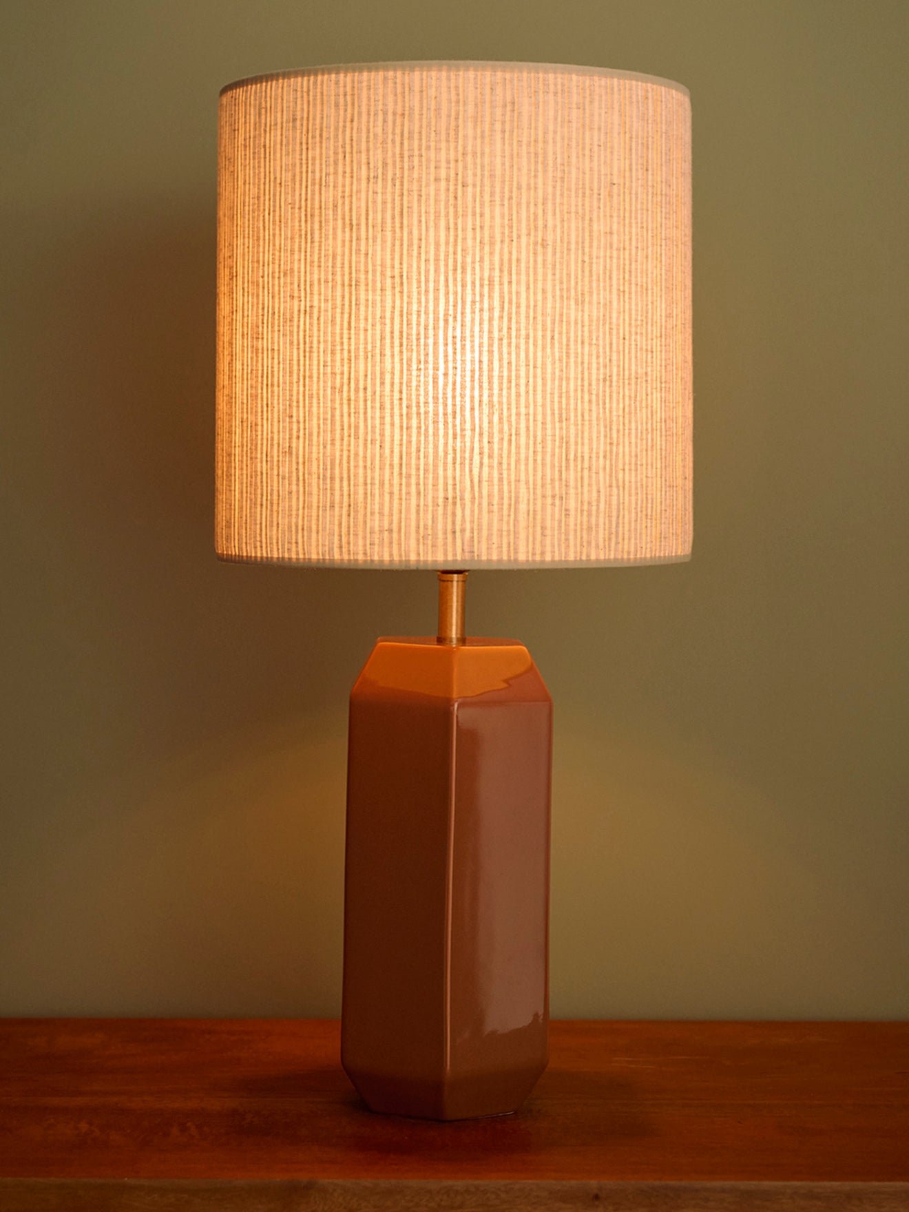 Pleated linen lampshade - large model victory CYRILLUS Beige