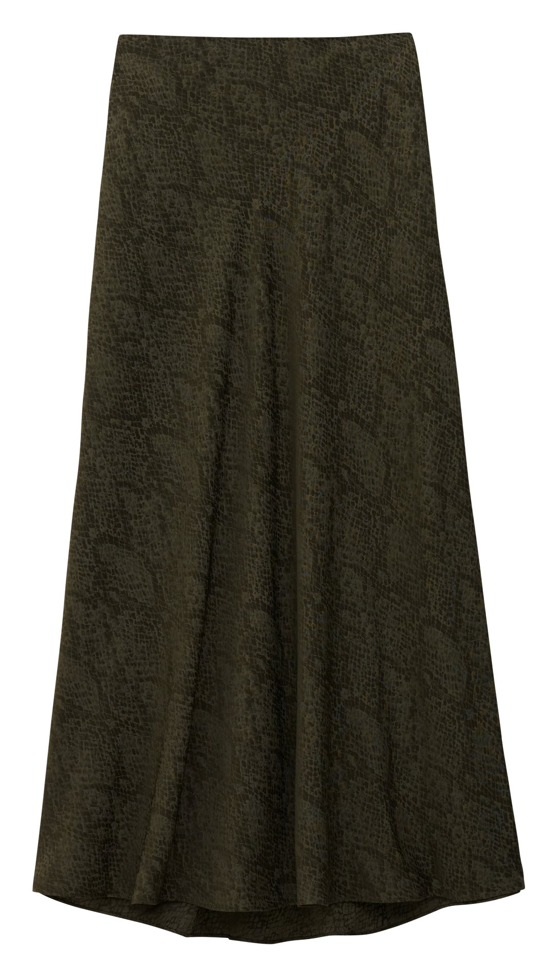 Jupe midi fluide jacquard python BA&SH Kaki