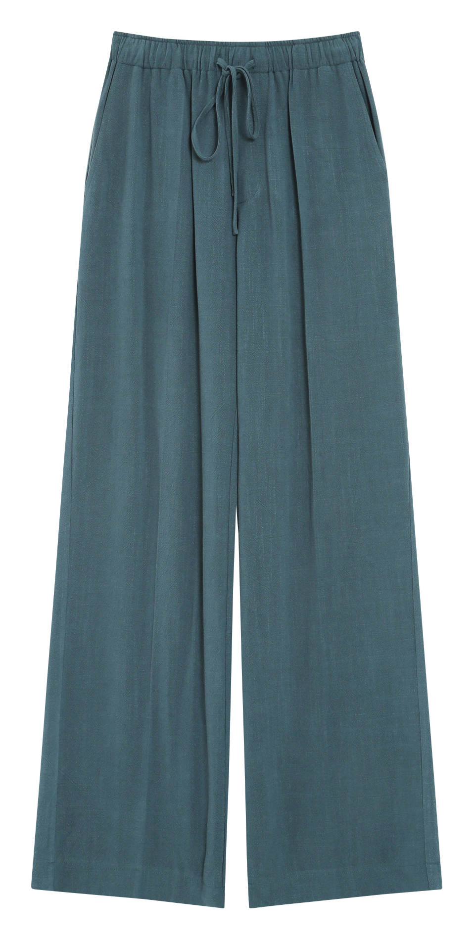 Pantalon long taille haute uni Vert