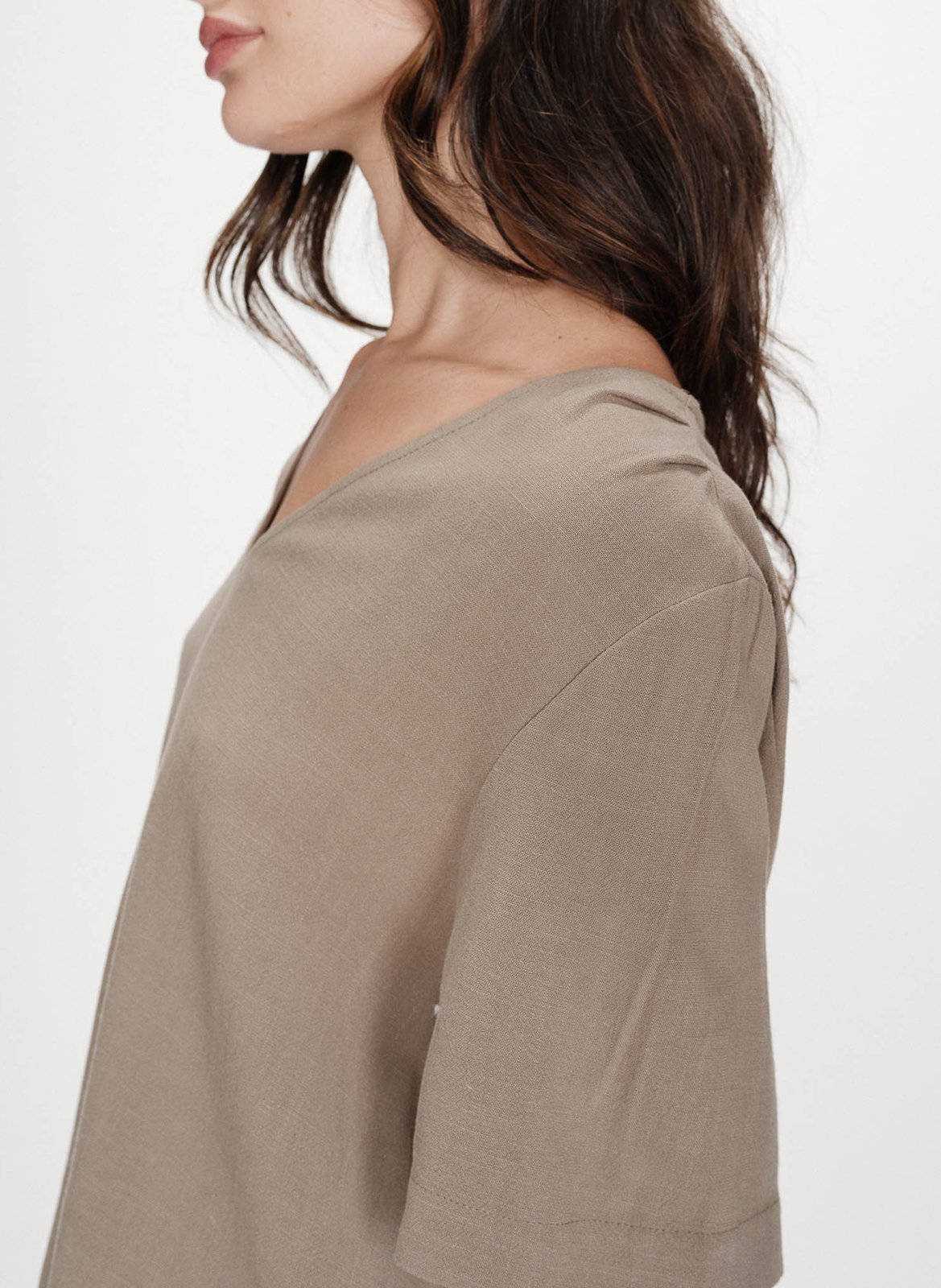 Top droit col V GRACE ET MILA Vert