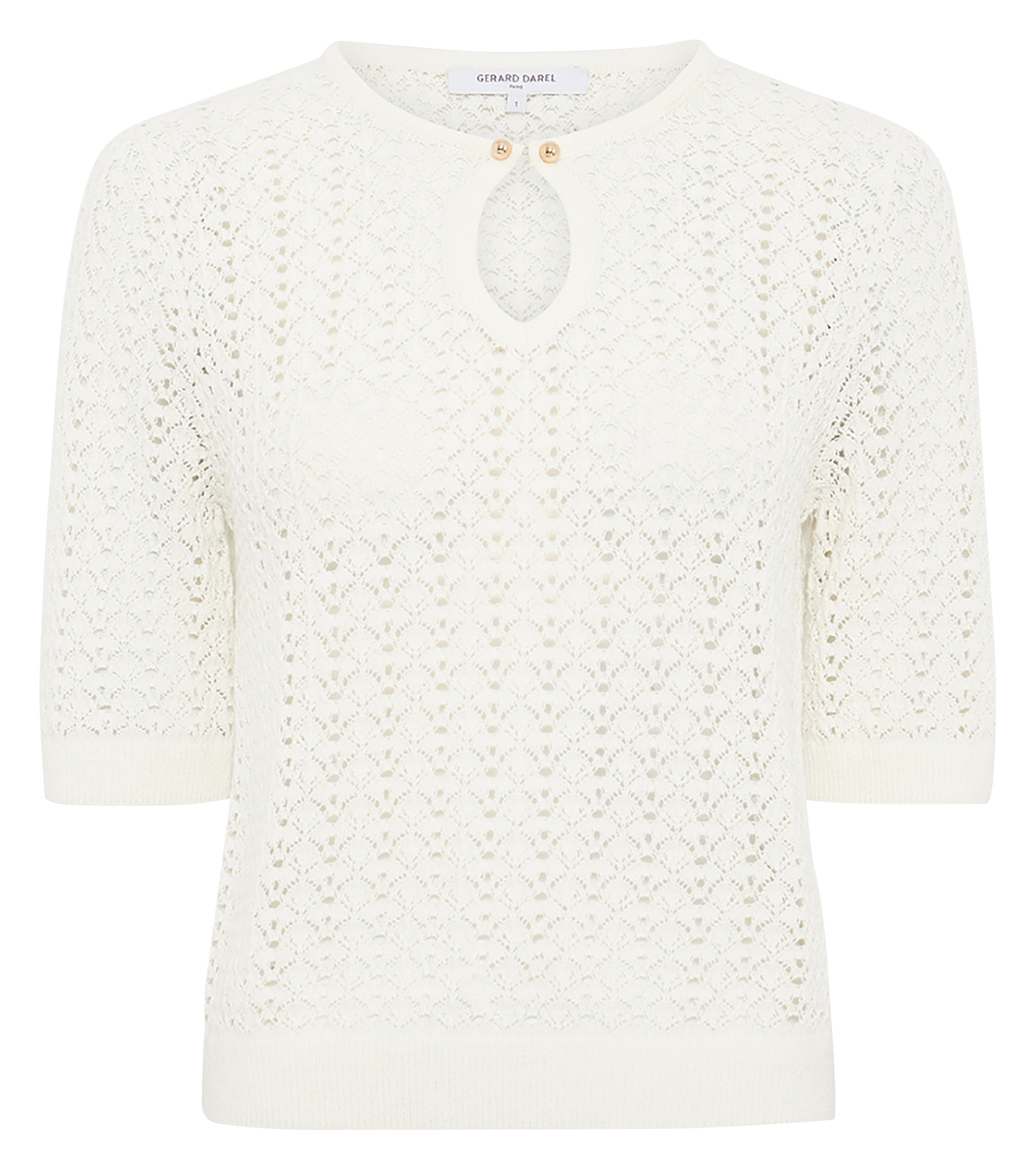 Rechte trui met ronde hals - katoenblend GERARD DAREL Beige