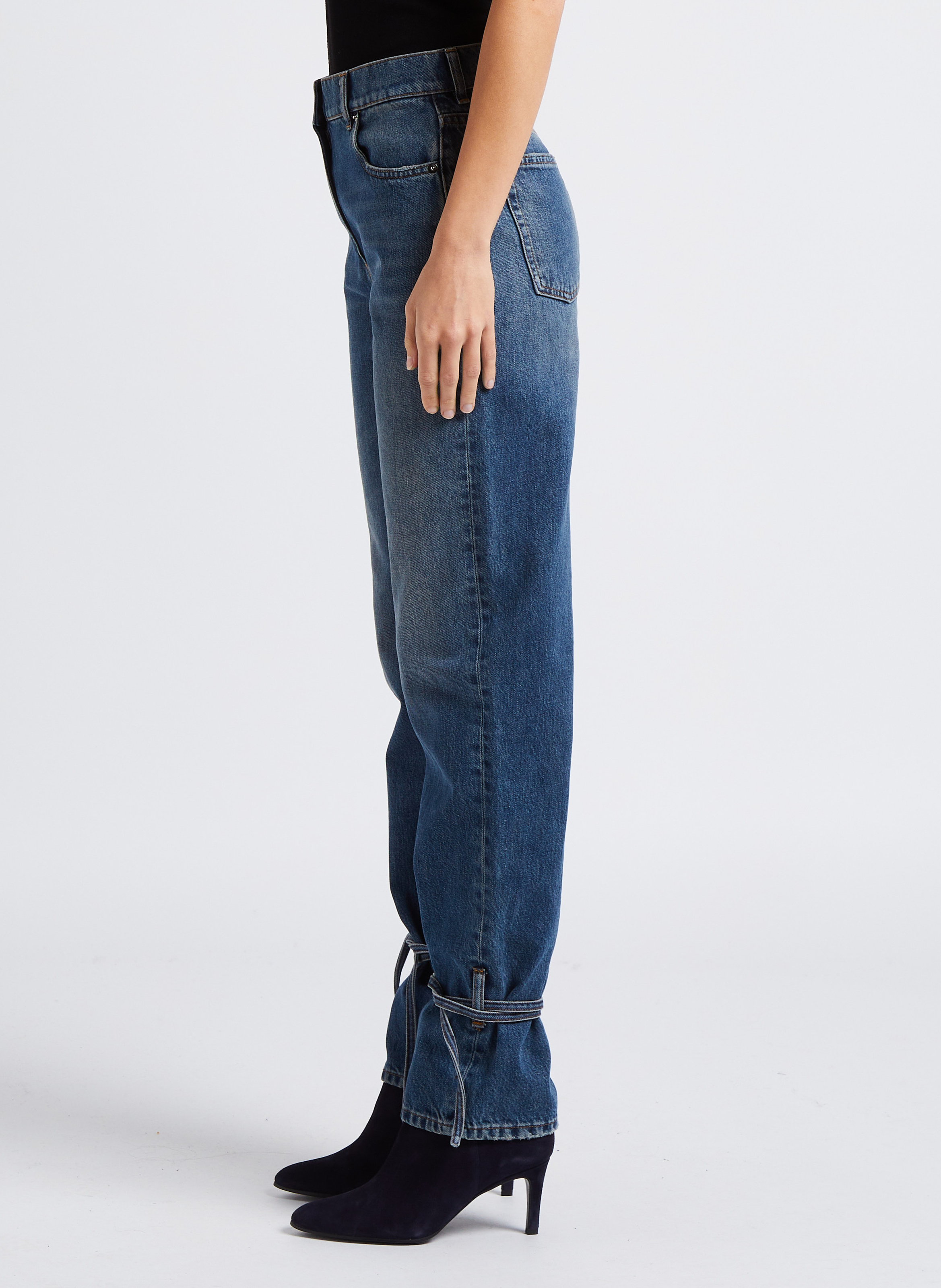 Jean droit en coton IRO Bleu