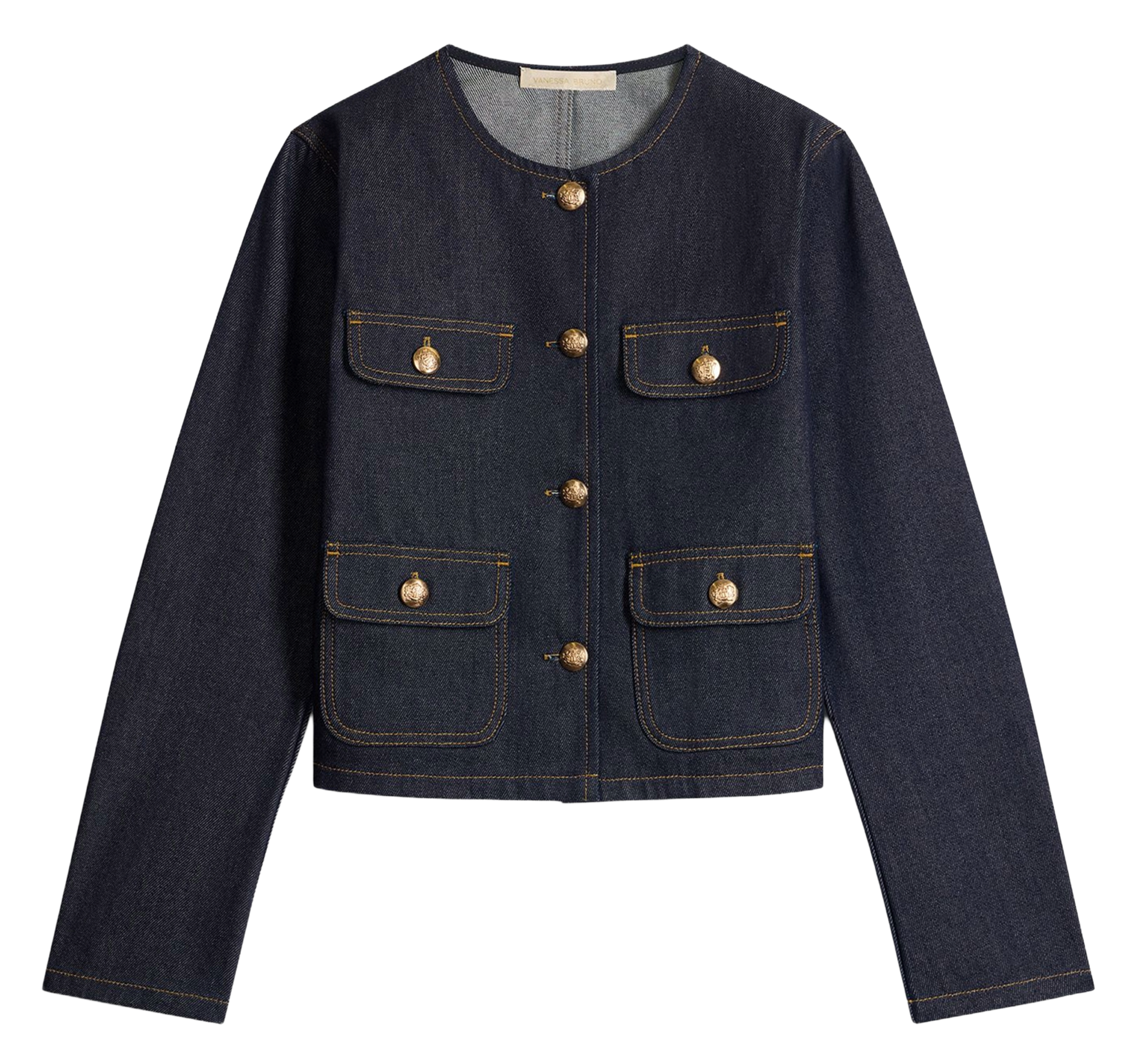 Short buttoned jacket in raw denim VANESSA BRUNO Blue
