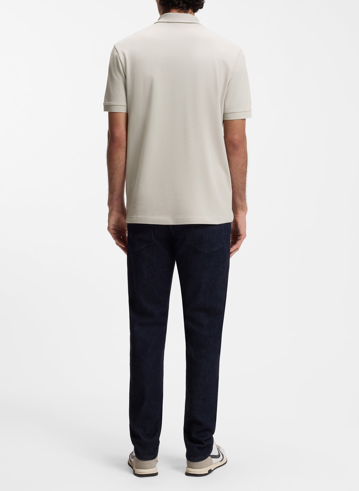 Slim-fit cotton-blend polo shirt BOSS Silver