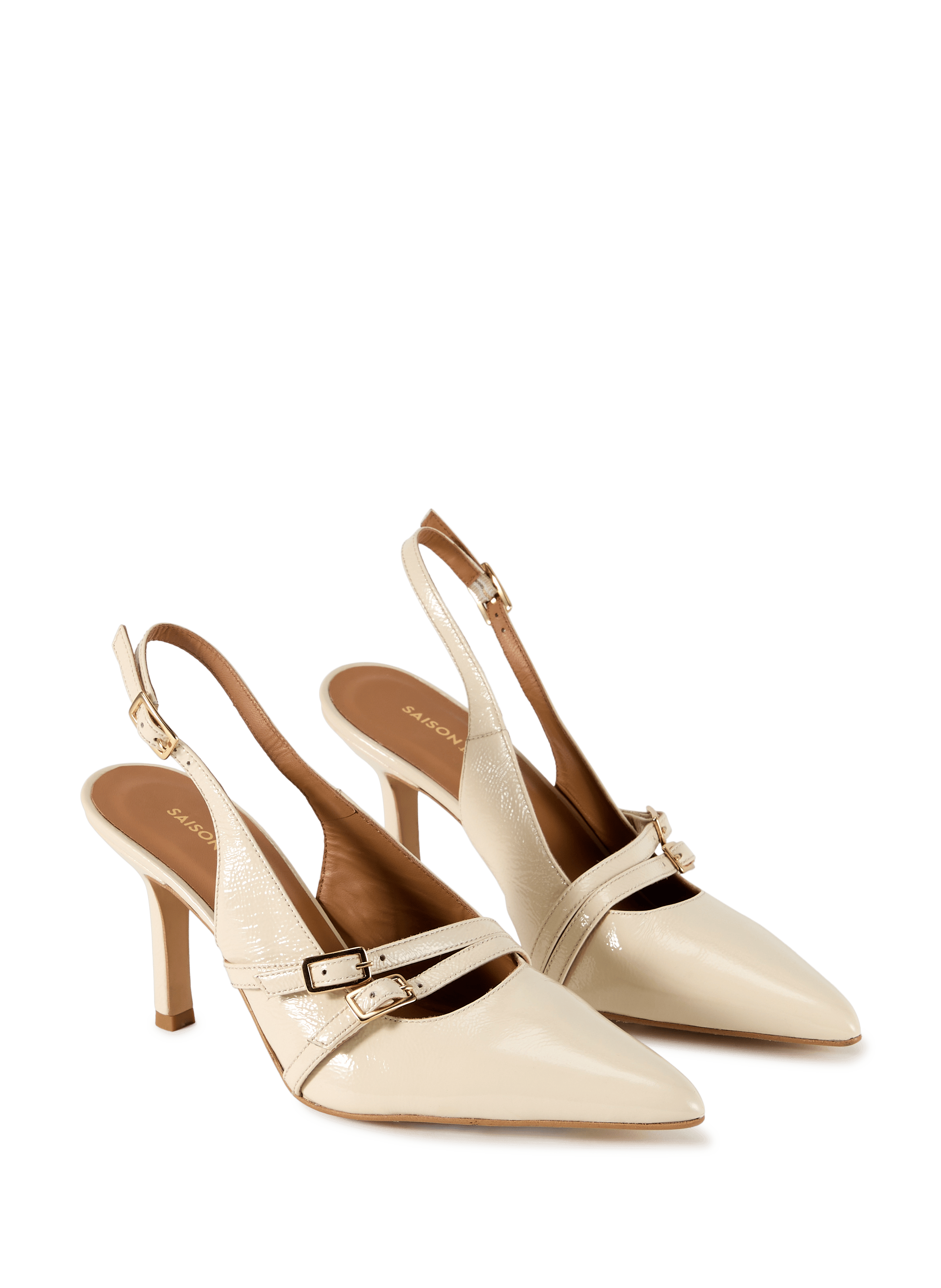 Escarpins en cuir vernis SAISON 1865 Beige