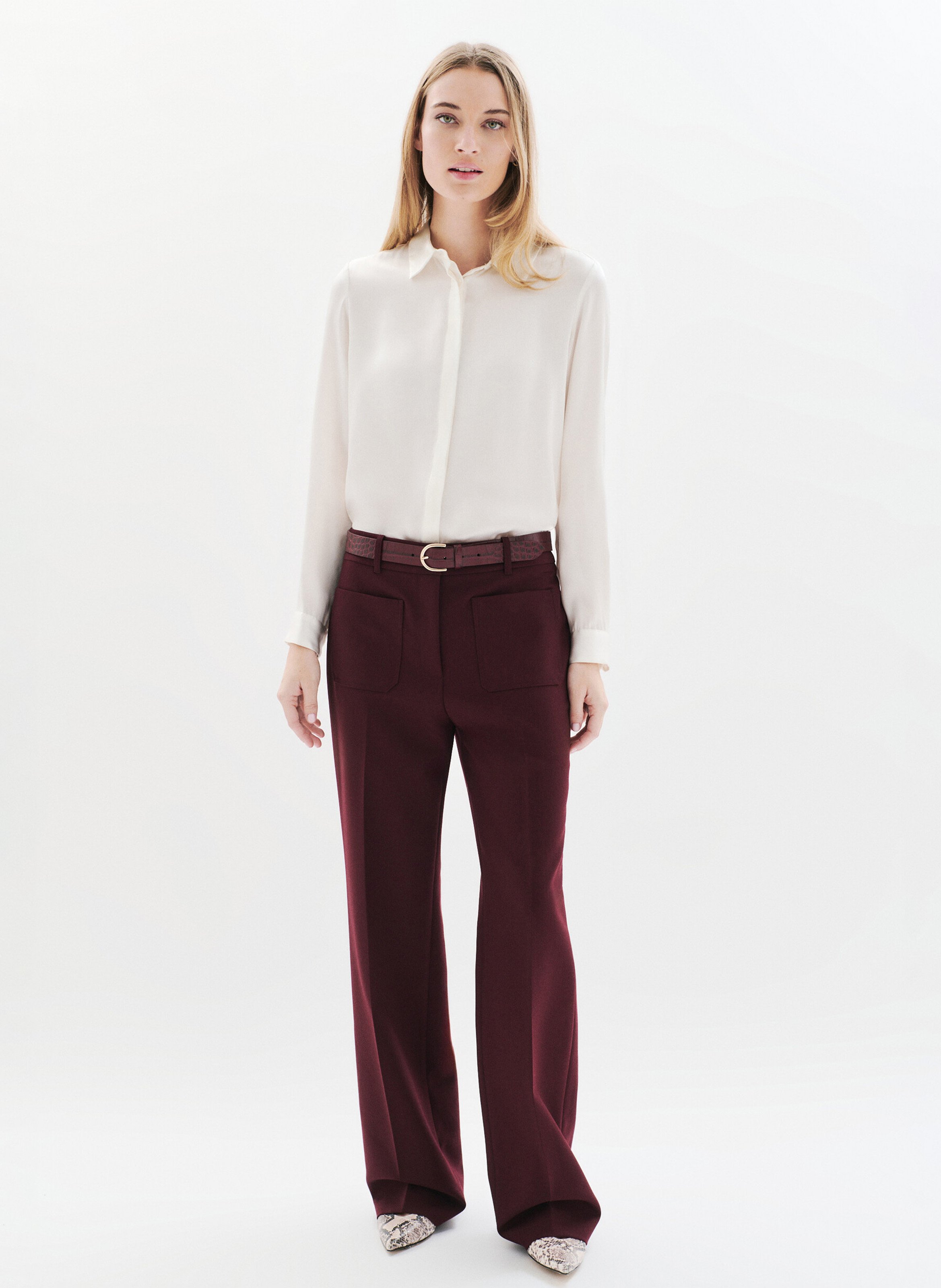 Weites Hosenbein aus recycelten Mischfasern CAROLL Rot