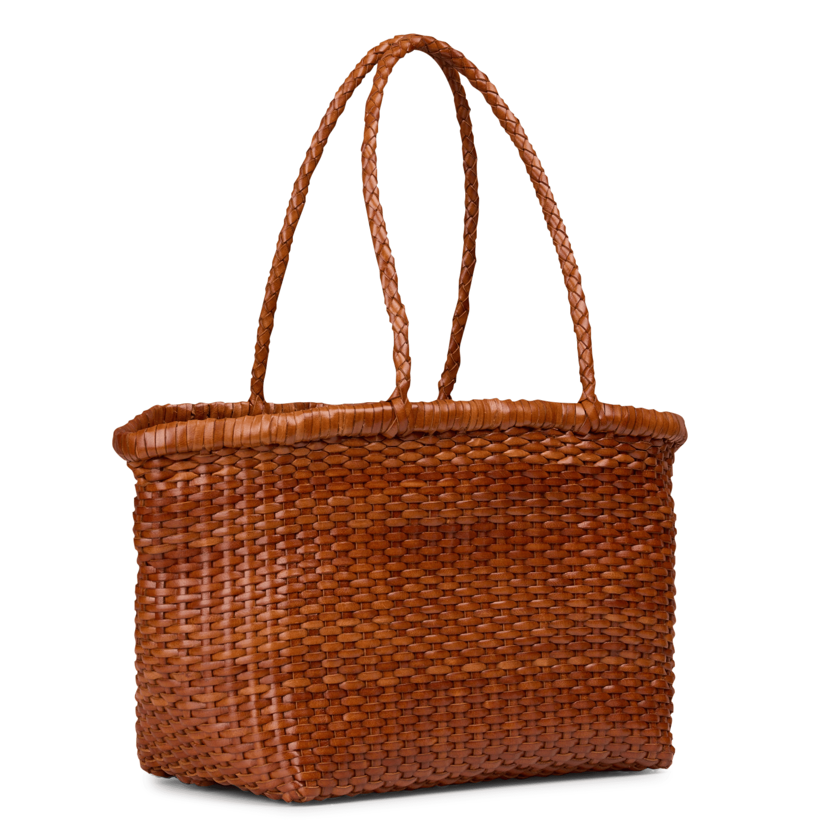 Panier tressé en cuir DRAGON DIFFUSION Marron