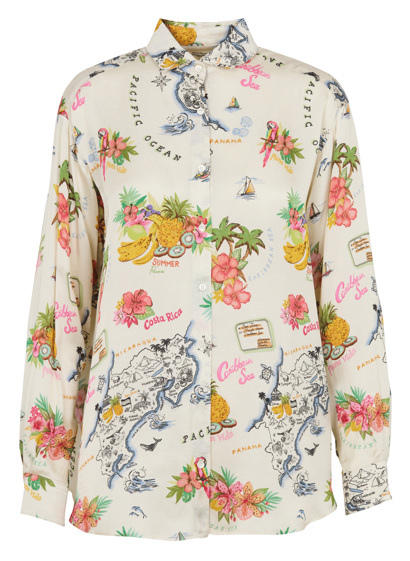 Straight printed shirt with classic collar HARTFORD Multicolored