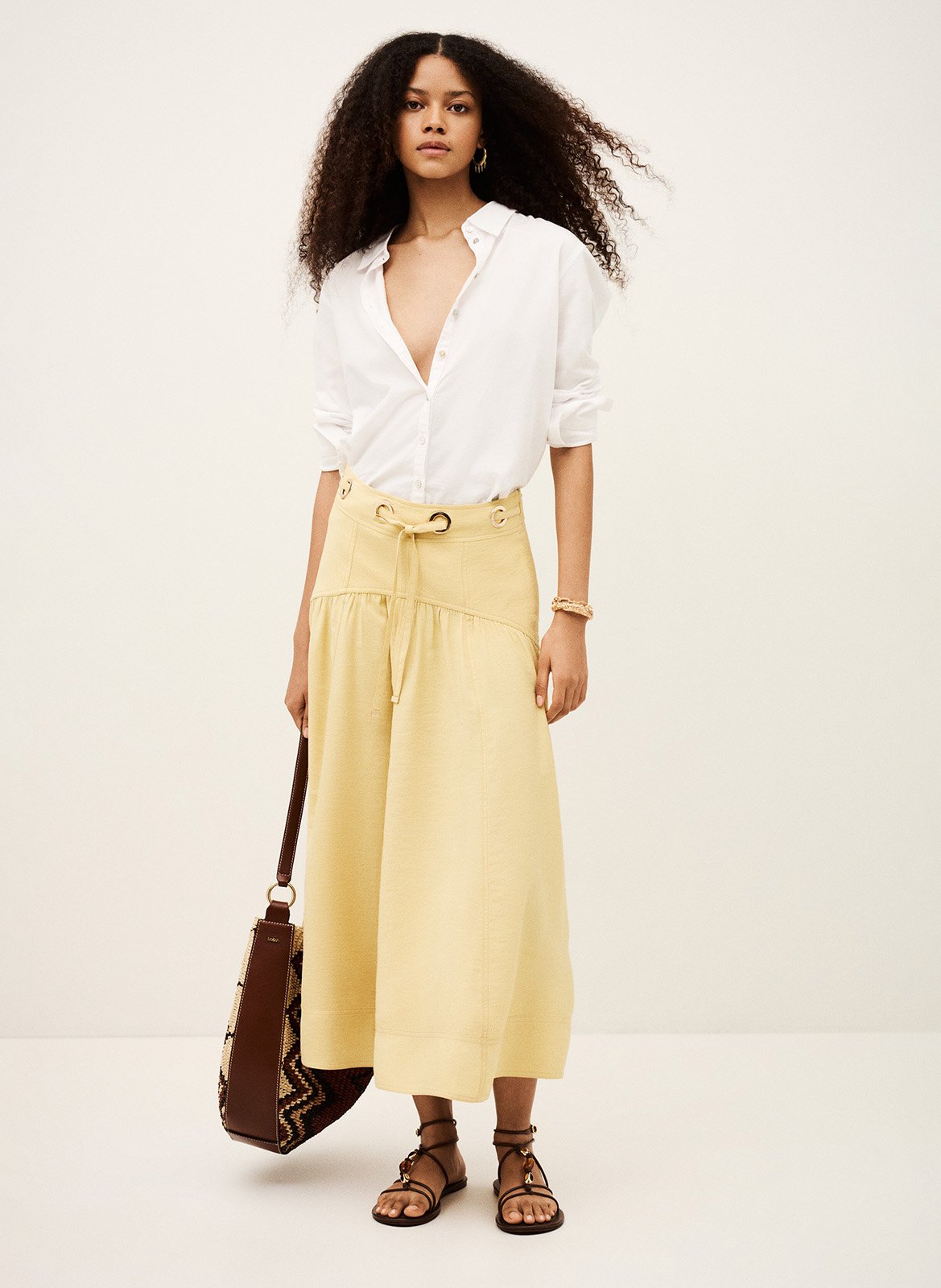 Jupe midi  BA&SH Beige