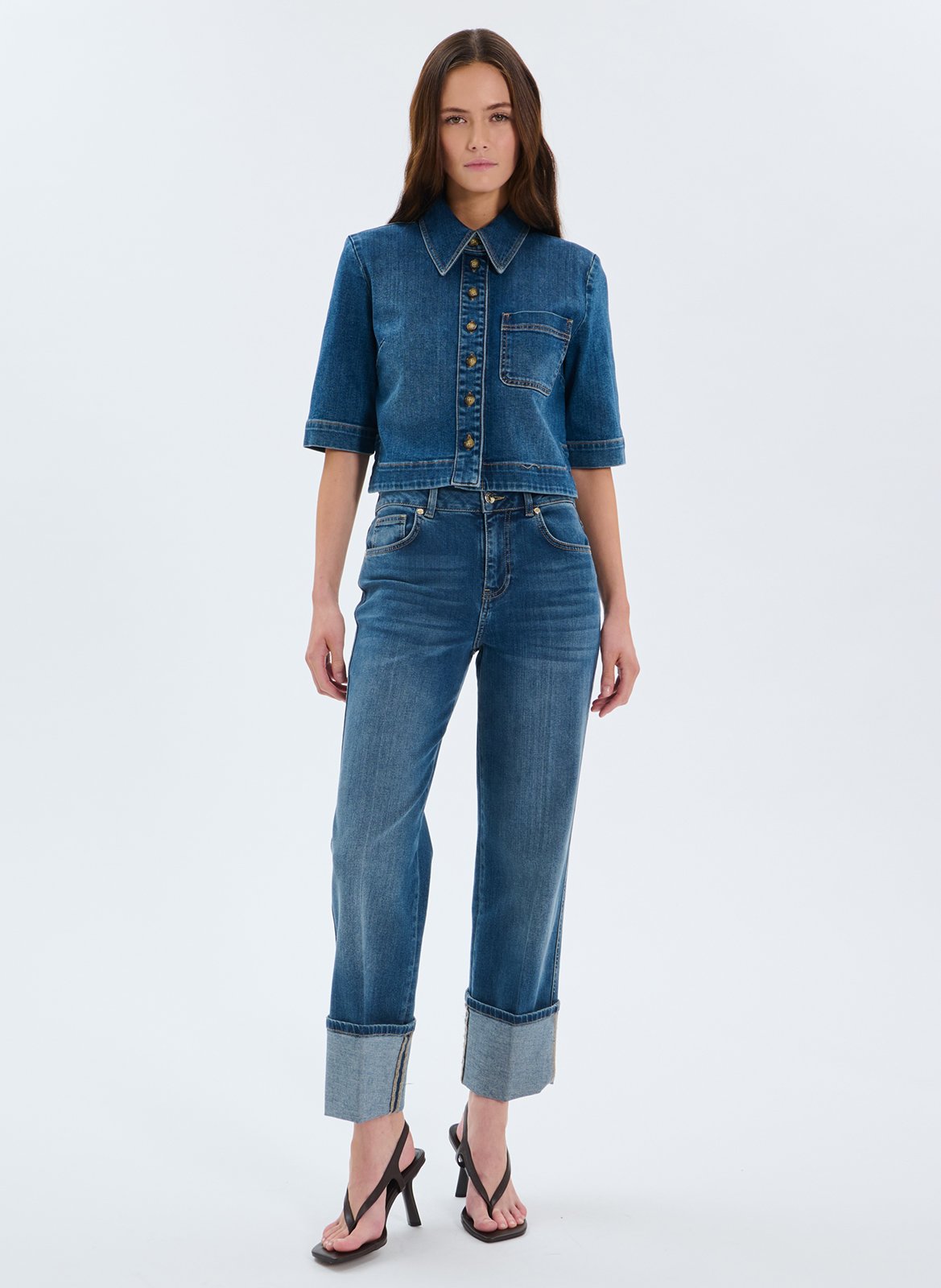 Jean droit en coton mélangé ZAPA Bleu