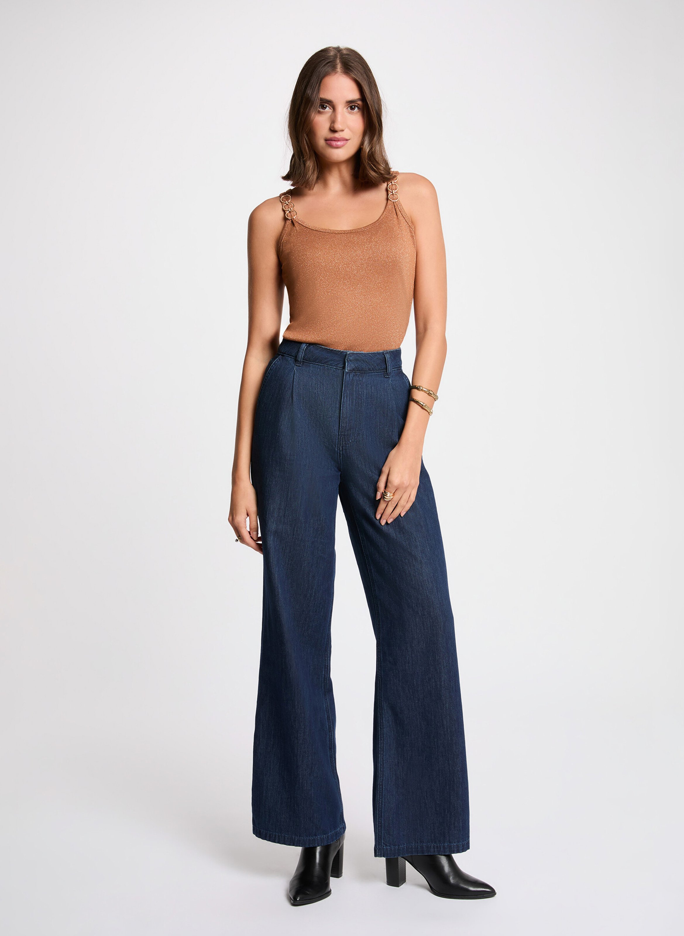 Débardeur col rond MORGAN Marron