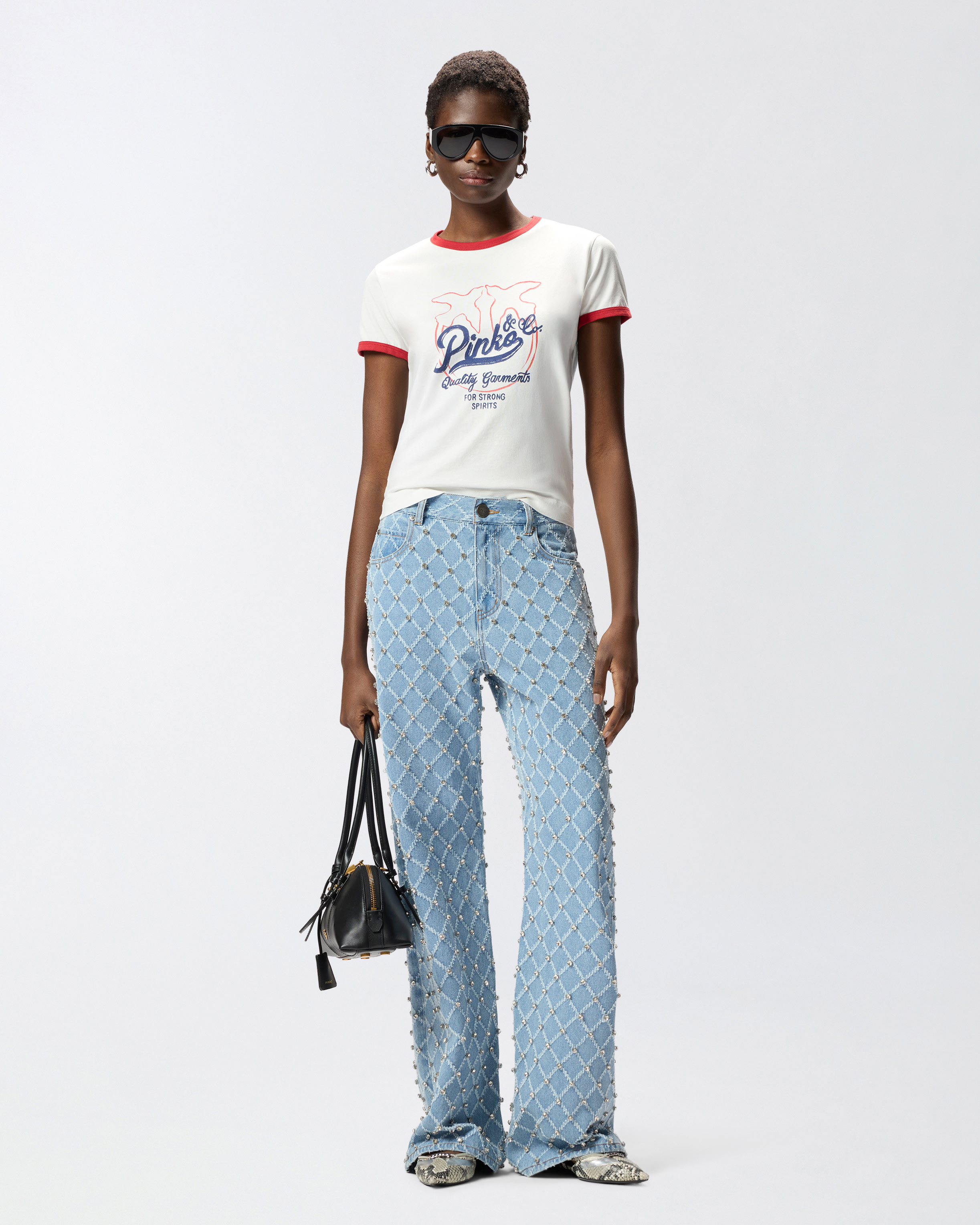 T-shirt with printed logo White