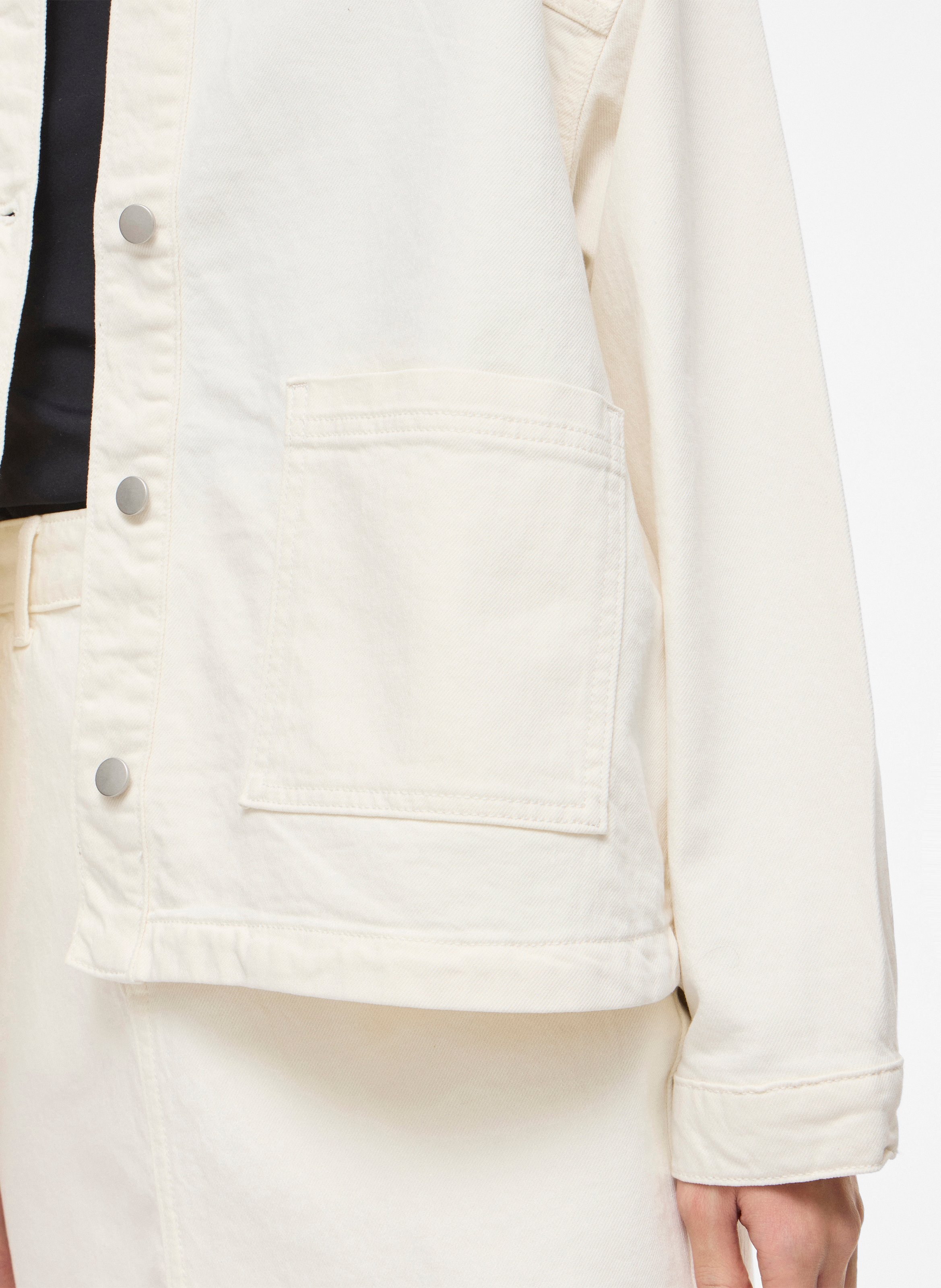 Veste en jean droite en coton mélangé VILA Beige