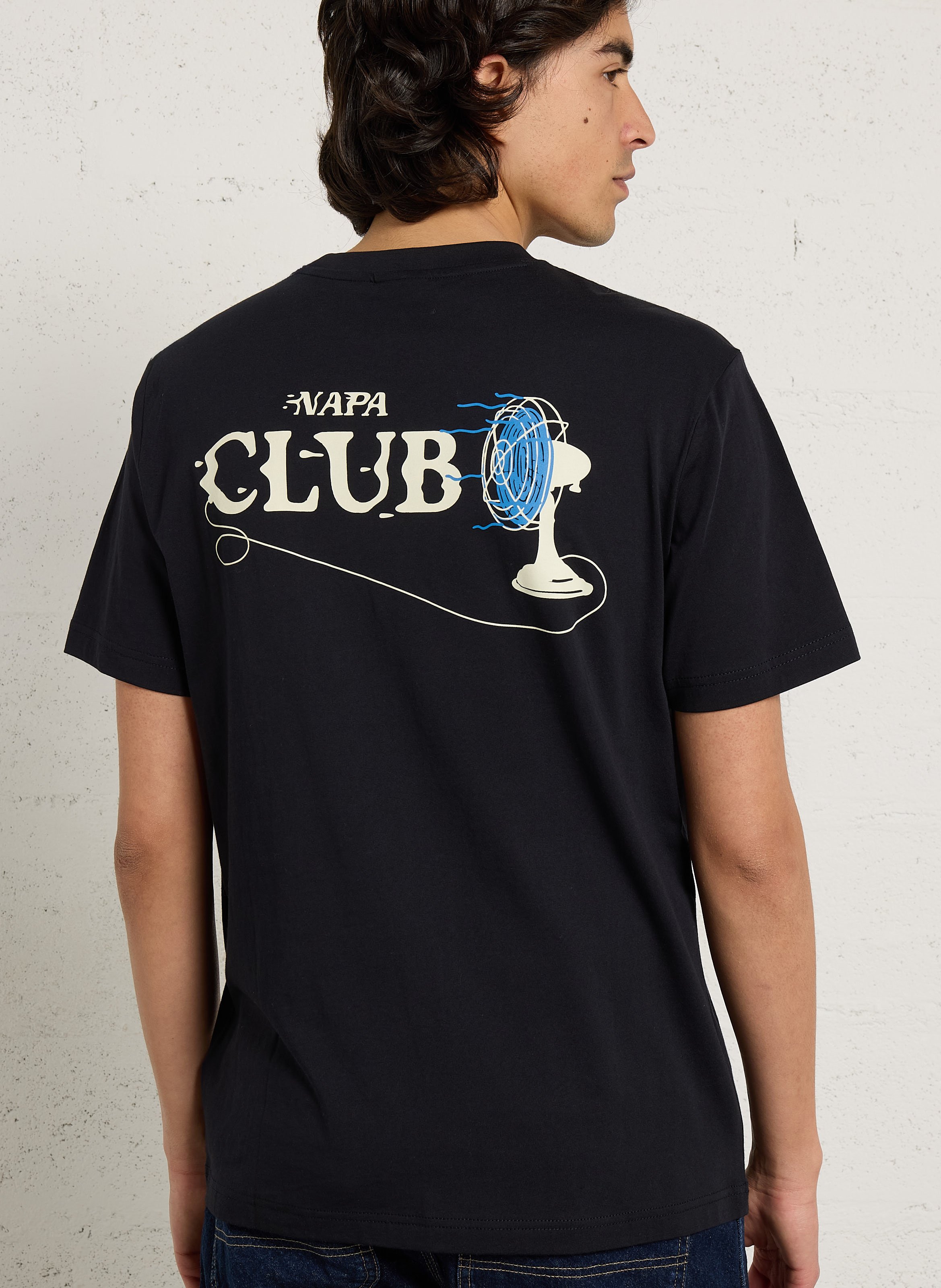 T-shirt met ronde hals en gemêleerde zeefdruk NAPAPIJRI Zwart