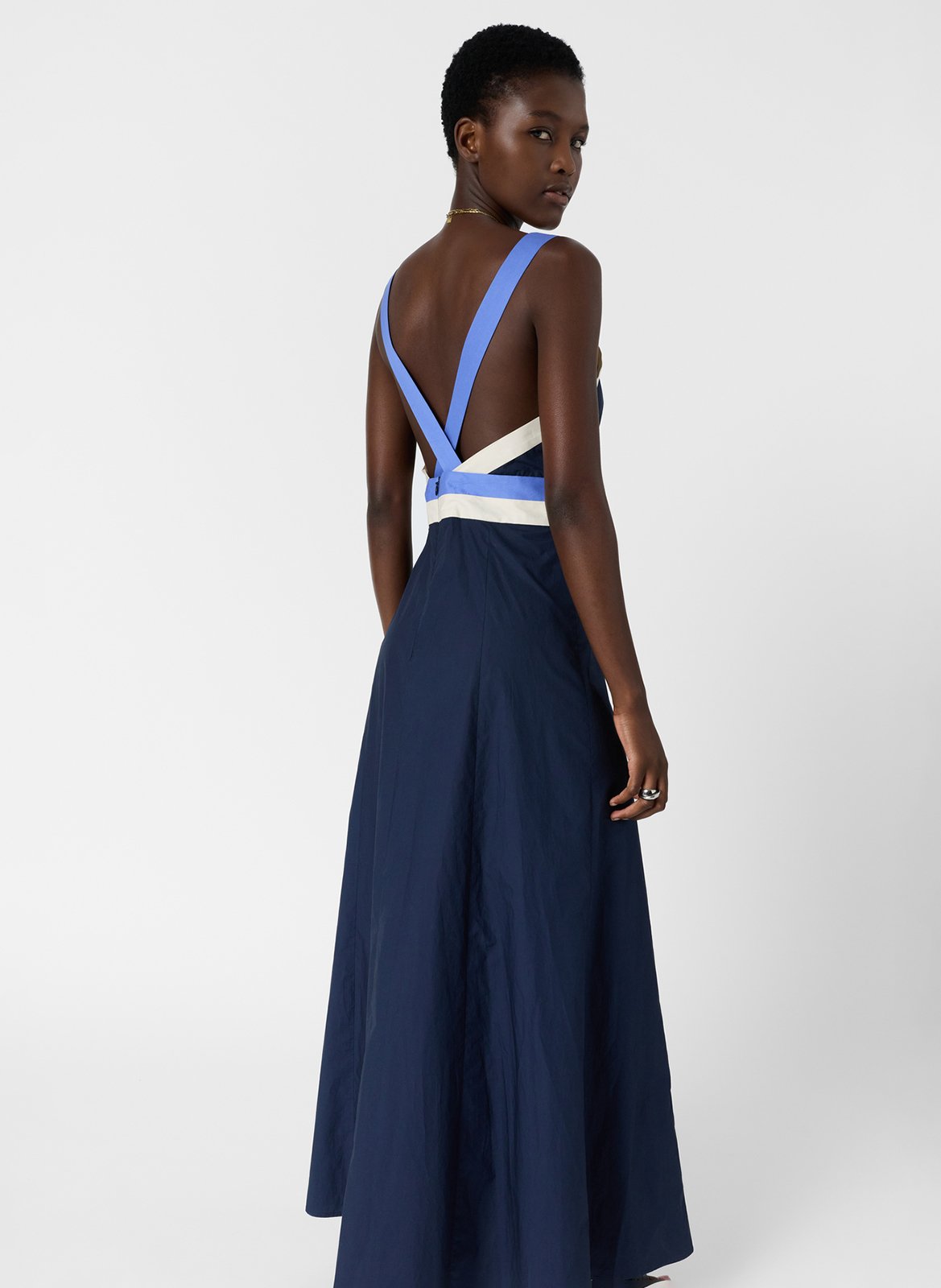 Langes Kleid mit überkreuzten Trägern GERARD DAREL Blau