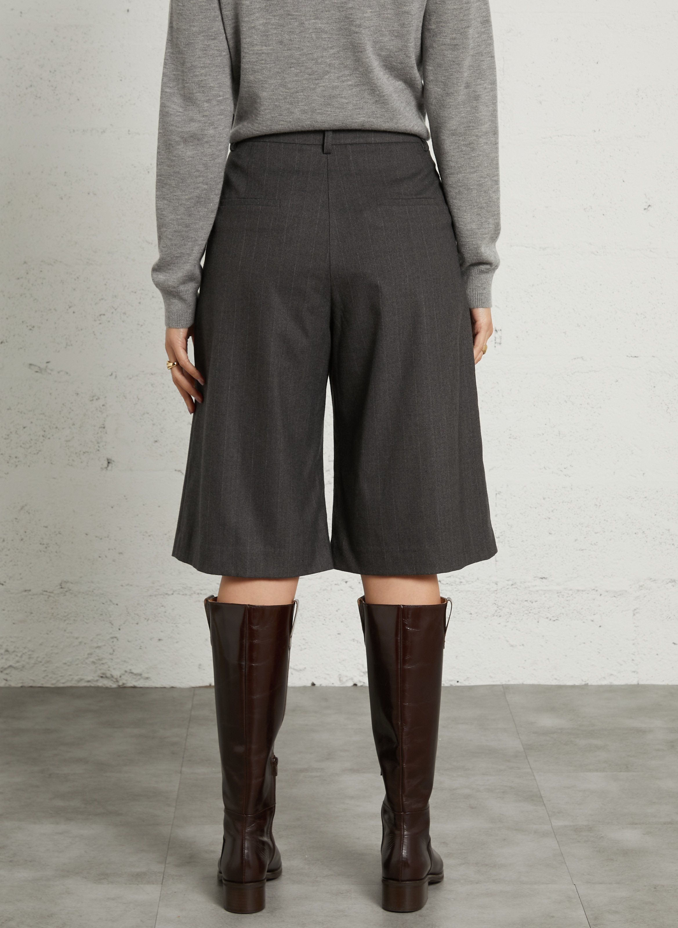 Bermuda large taille haute | Noir SUNCOO Femme