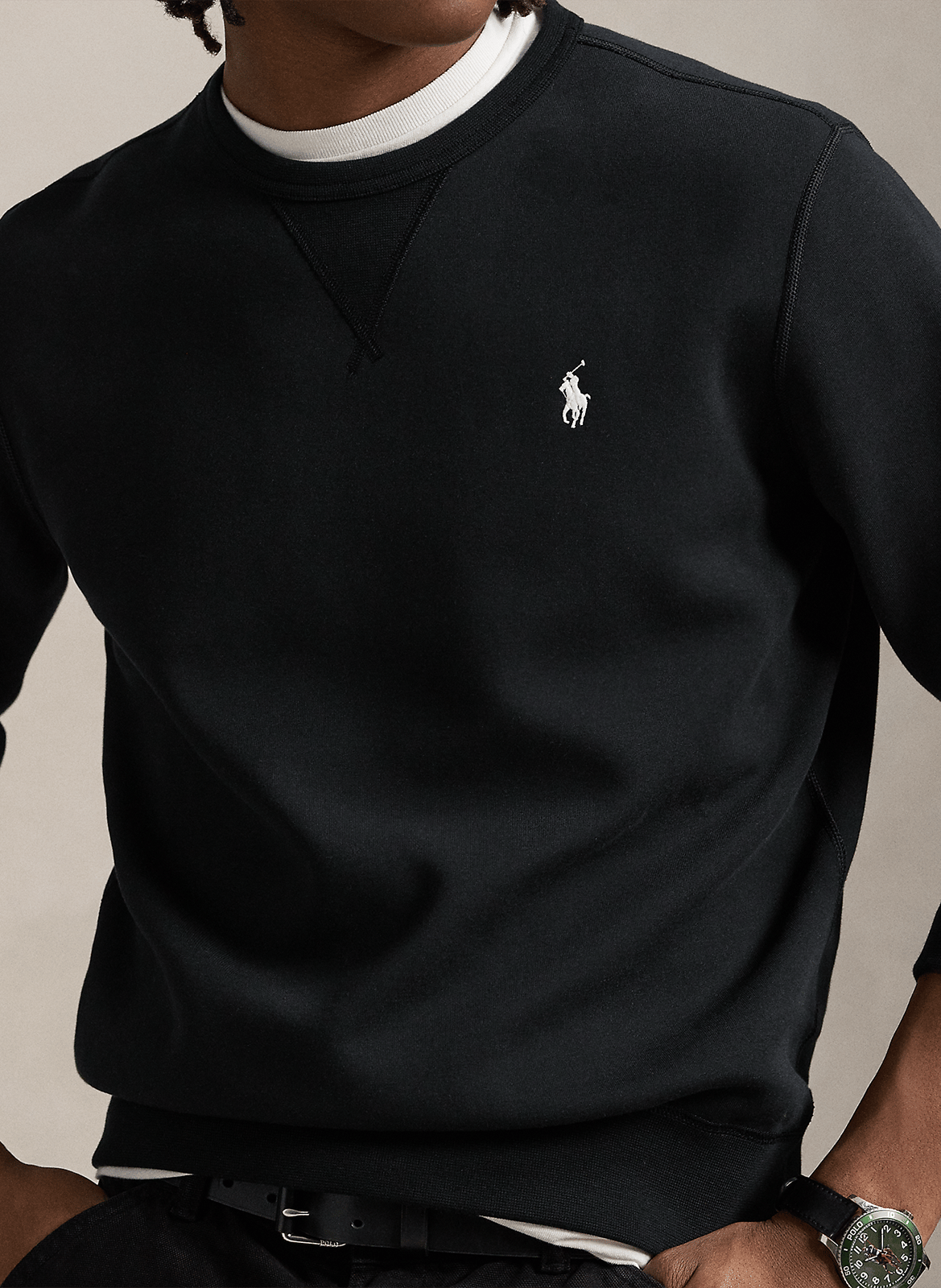 Sweatshirt mit eng anliegendem Ausschnitt und Sticklogo POLO RALPH LAUREN Schwarz