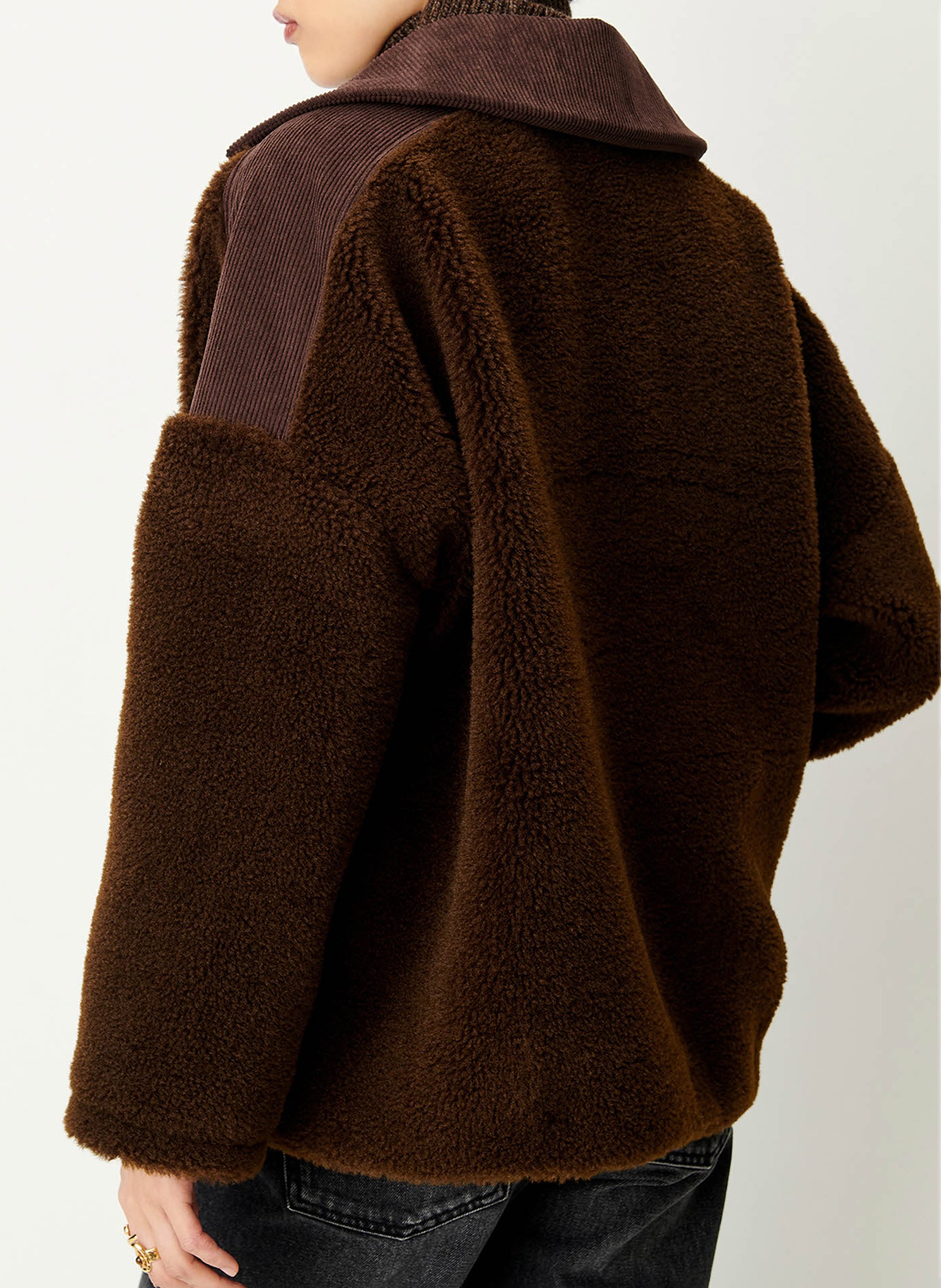 Oversized jasje van wolmix  SESSUN Bruin