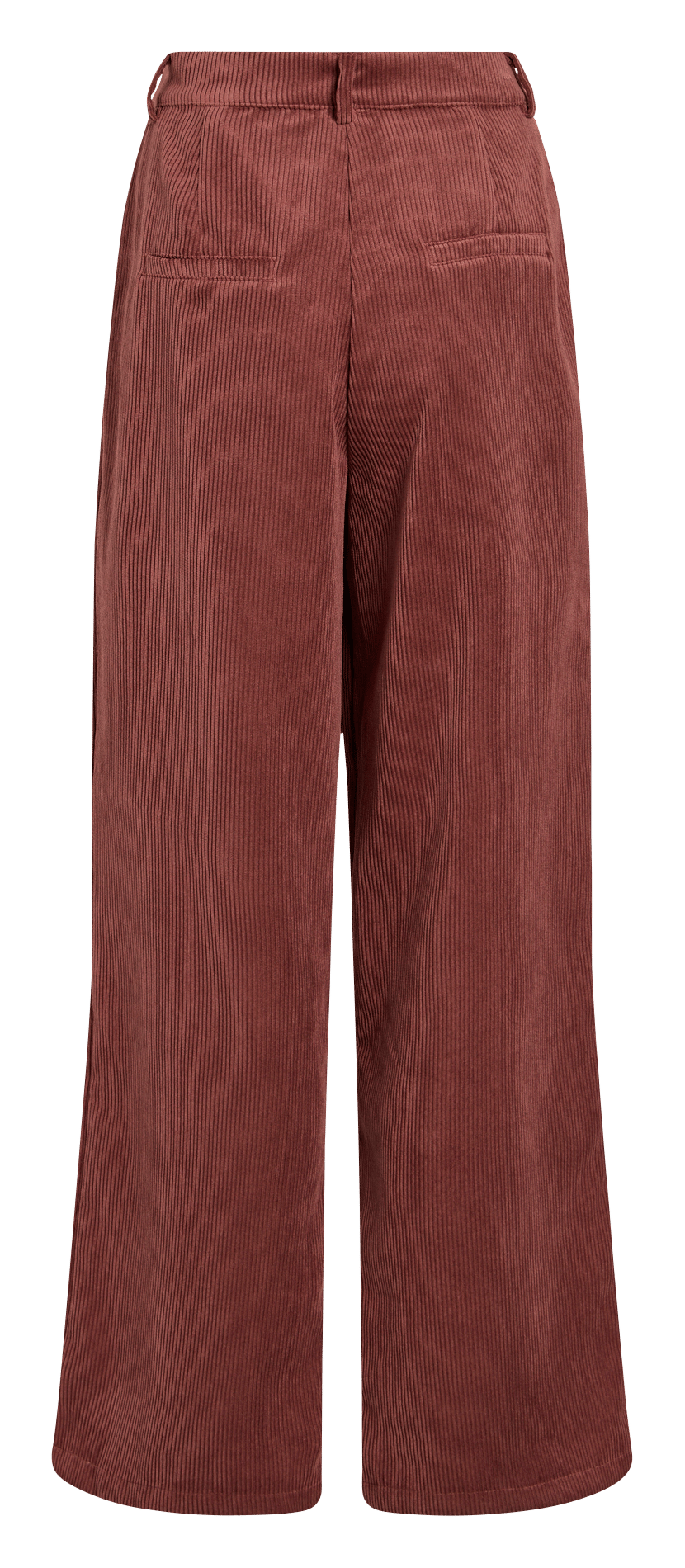 High-rise ribbed flared pants VILA Brown