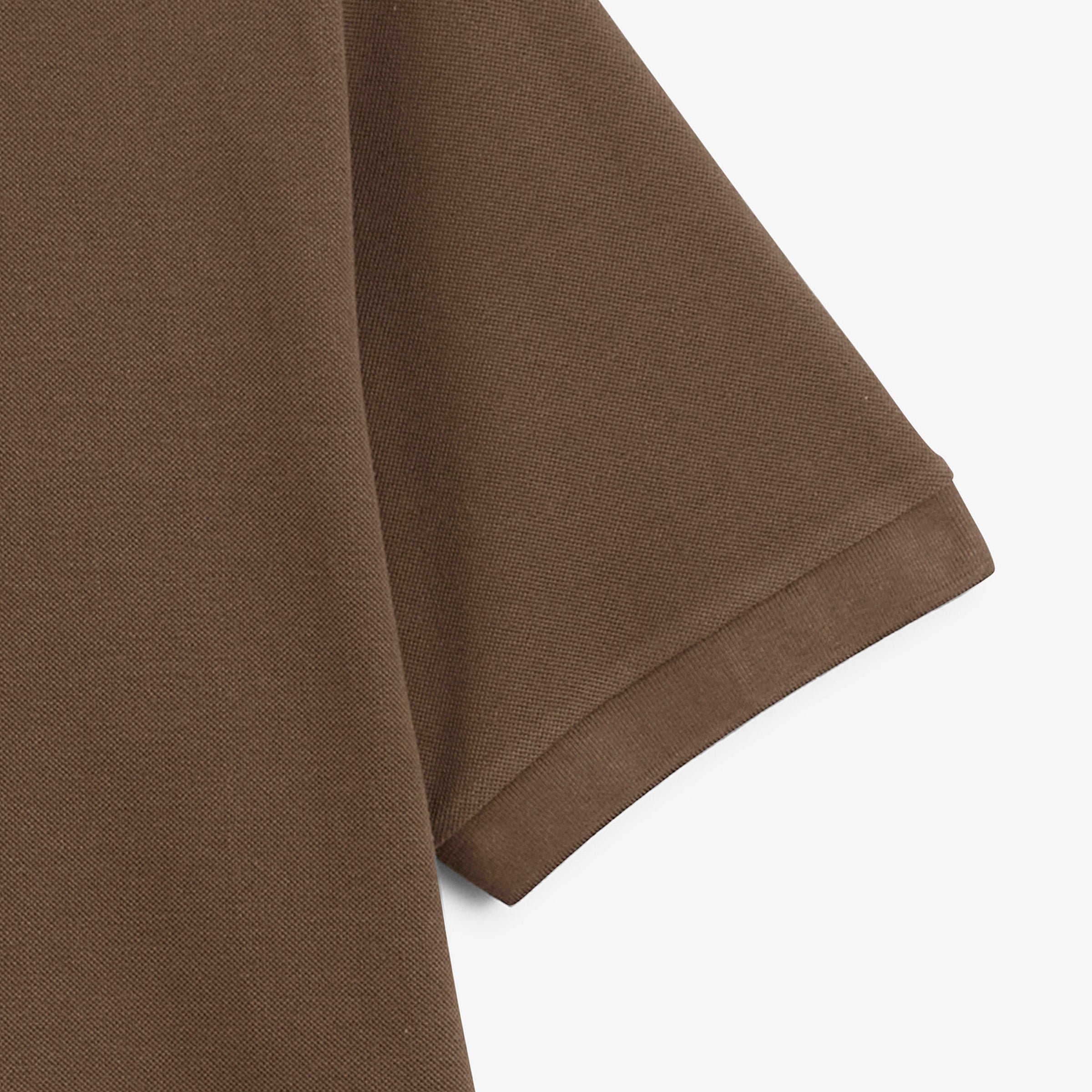 Short-sleeved cotton piqué polo SERGE BLANCO Brown