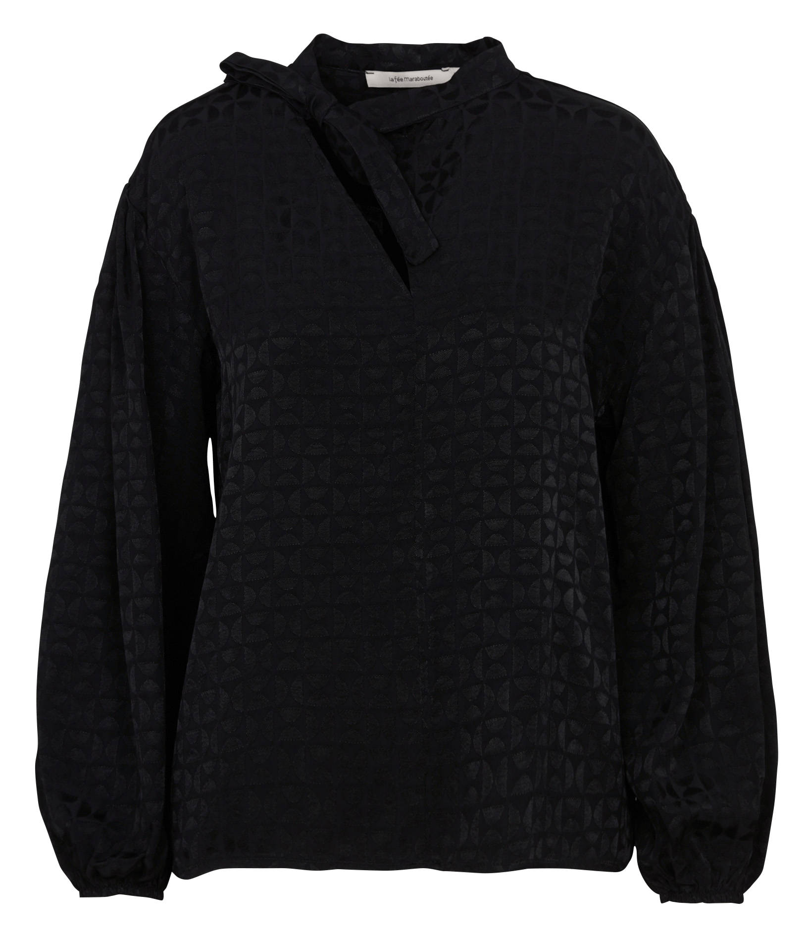 Blouse col lavallière  LA FEE MARABOUTEE Noir