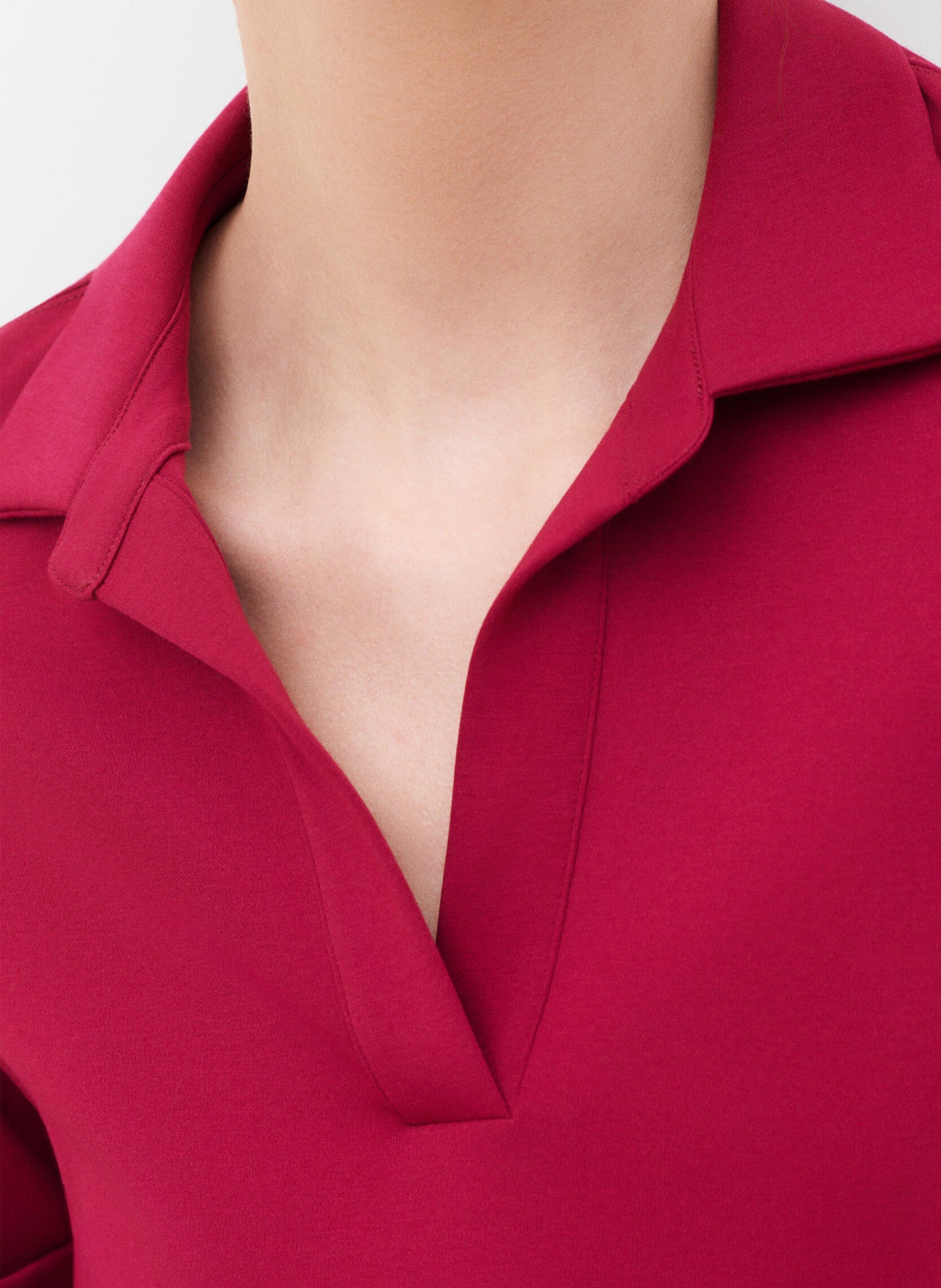 Polo droit en coton CAROLL Rouge