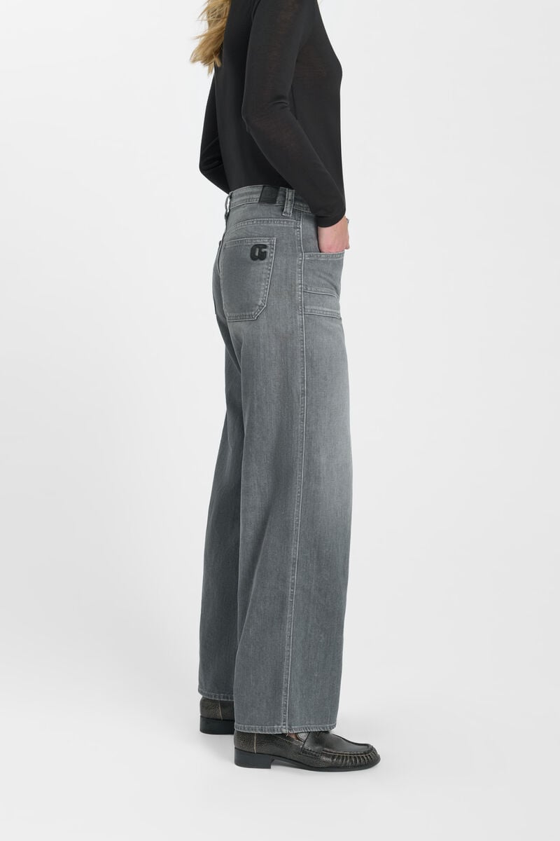 Jeans loose, large wide leg , longueur 34 LE TEMPS DES CERISES Gris