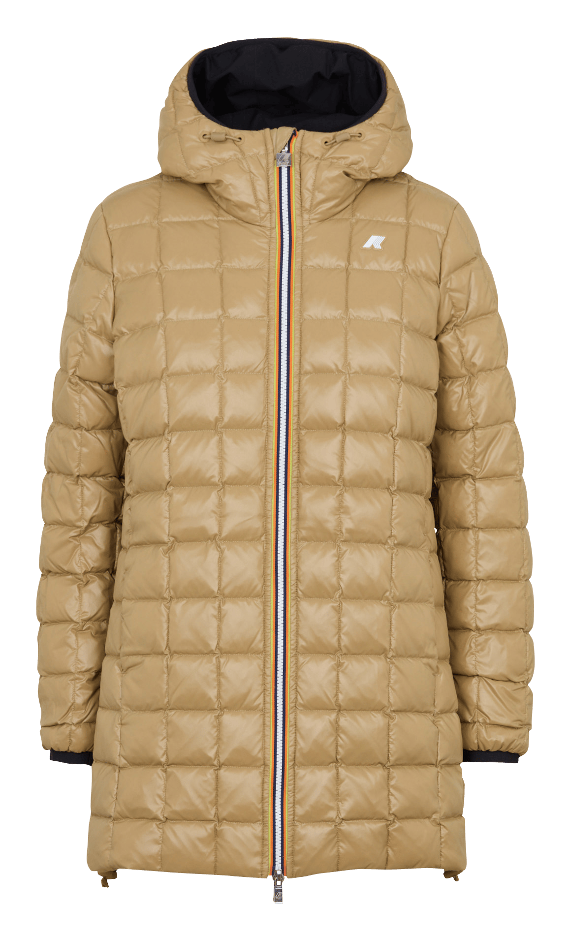 Gerade geschnittener Regenmantel mit Stehkragen K-WAY Beige