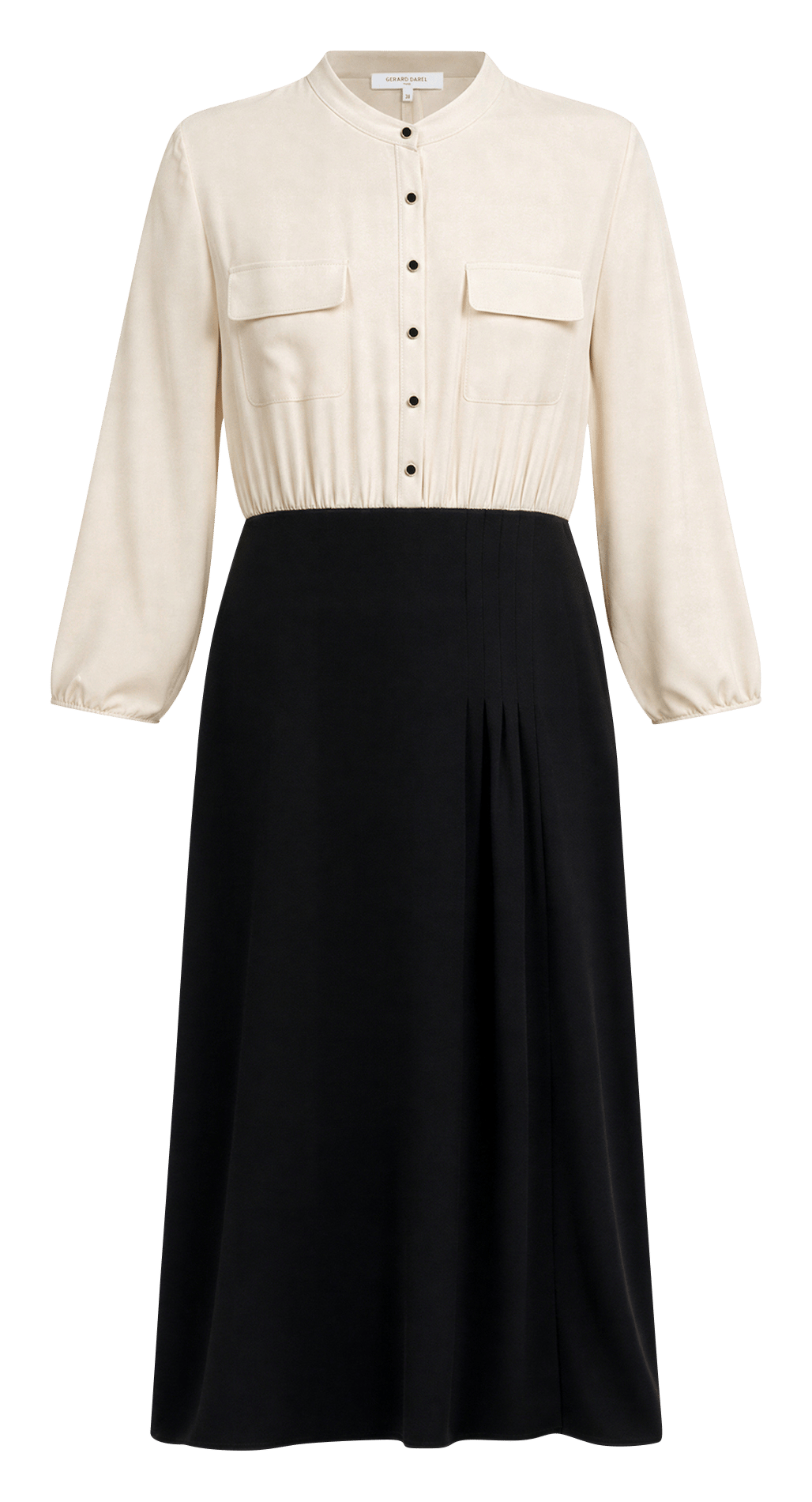 Langes zweifarbiges Kleid mit Rundhalsausschnitt GERARD DAREL Schwarz