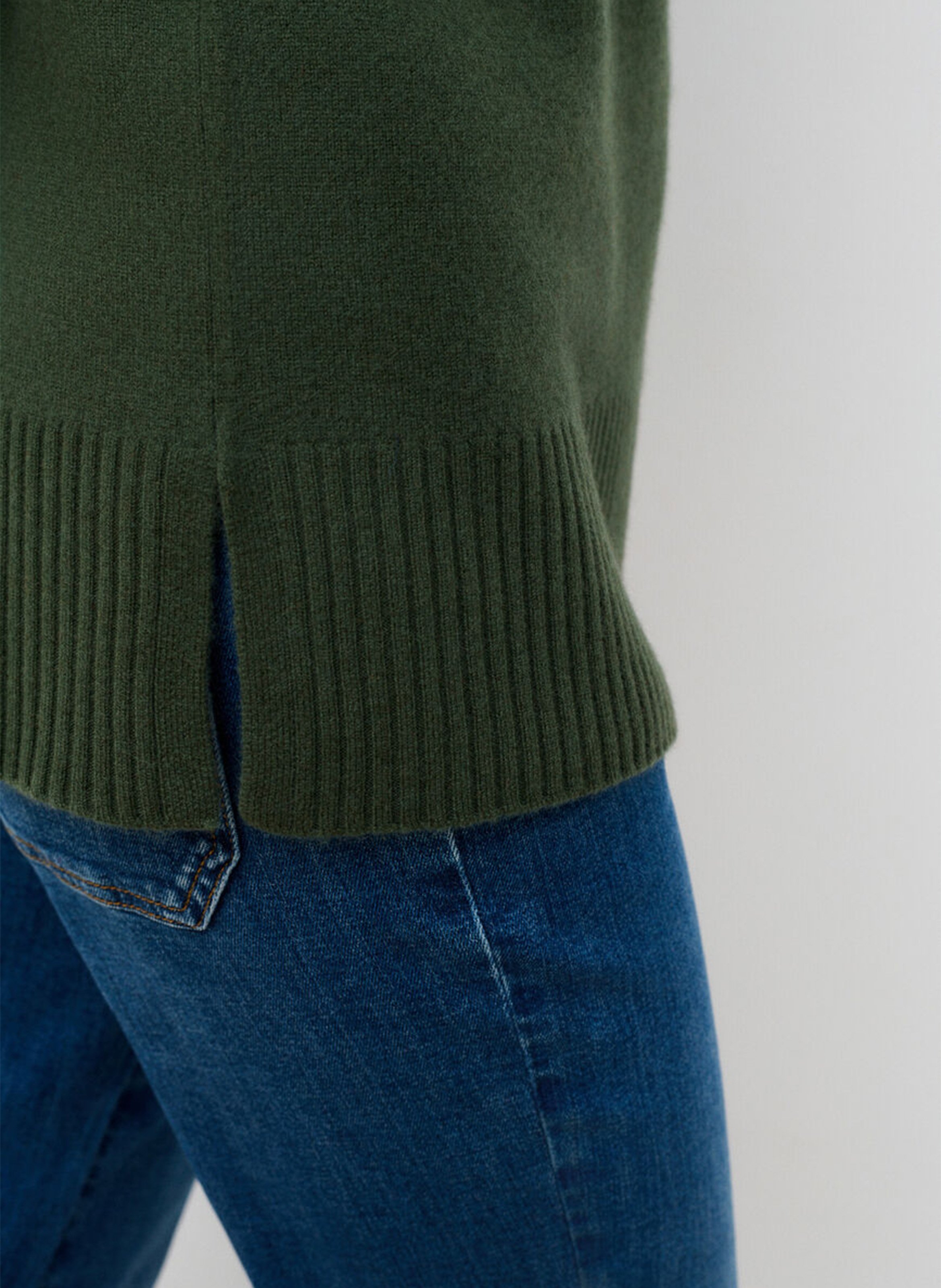 Pull col V en cachemire  CAROLL Vert