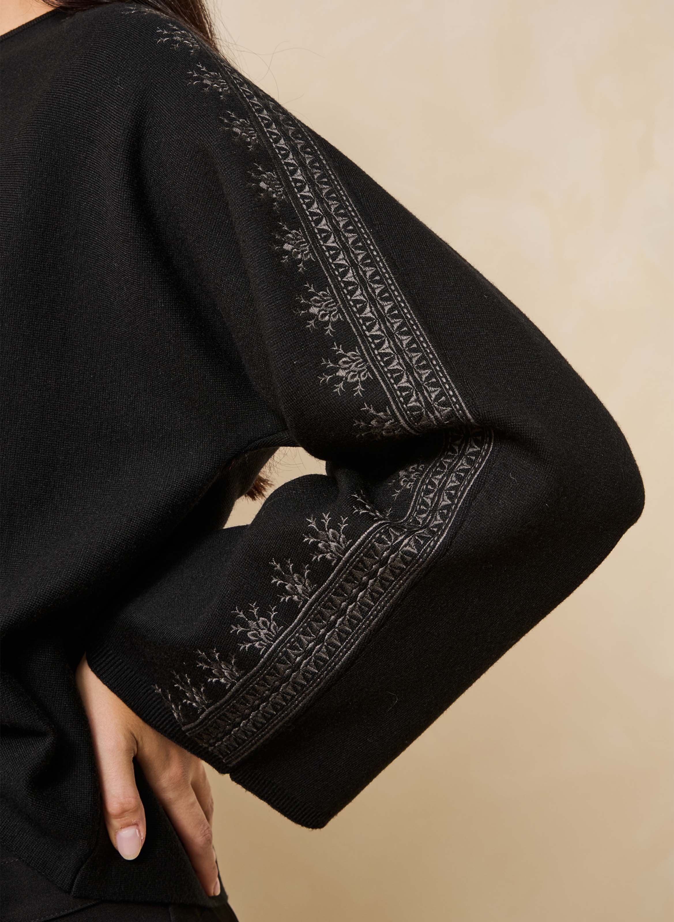 Pull oversize col rond LA FEE MARABOUTEE Multicolore