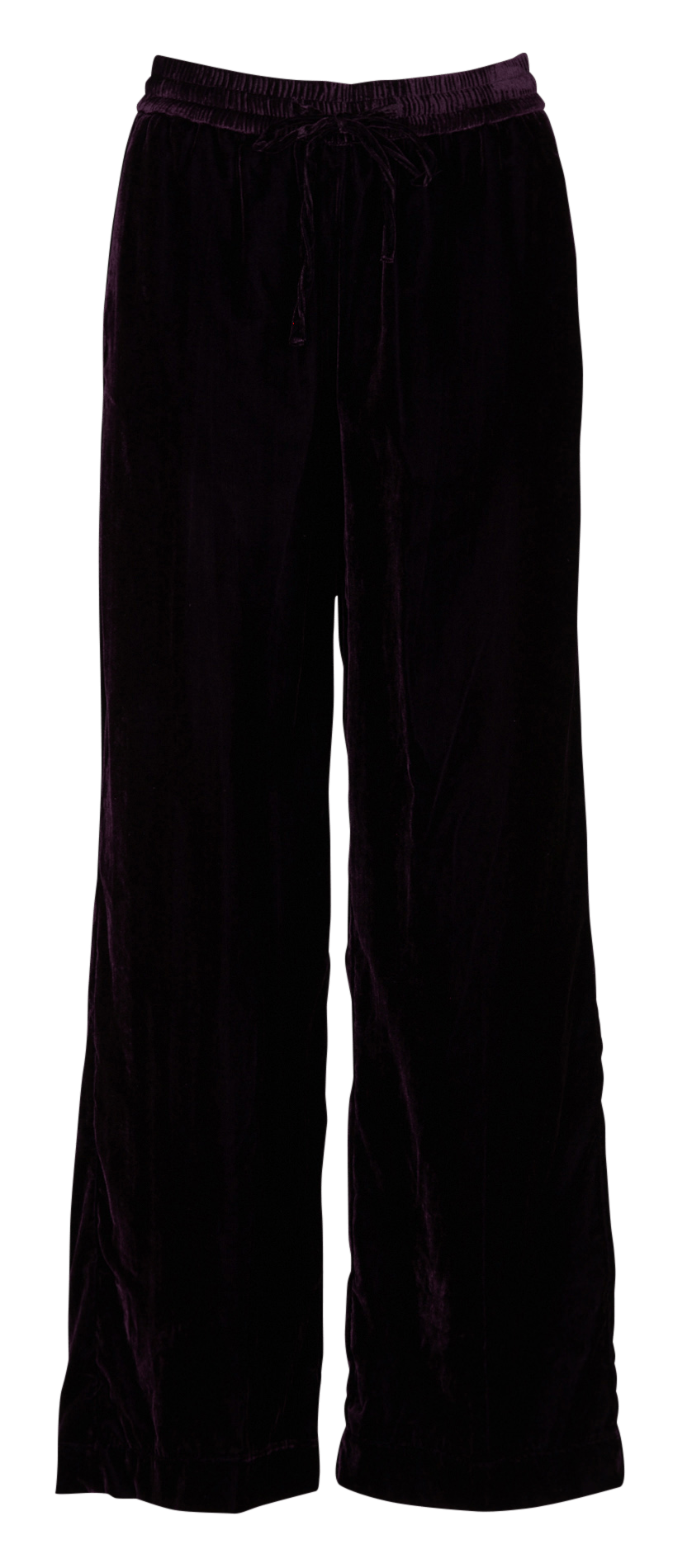 Pantalon large taille haute en velours LA FEE MARABOUTEE Violet
