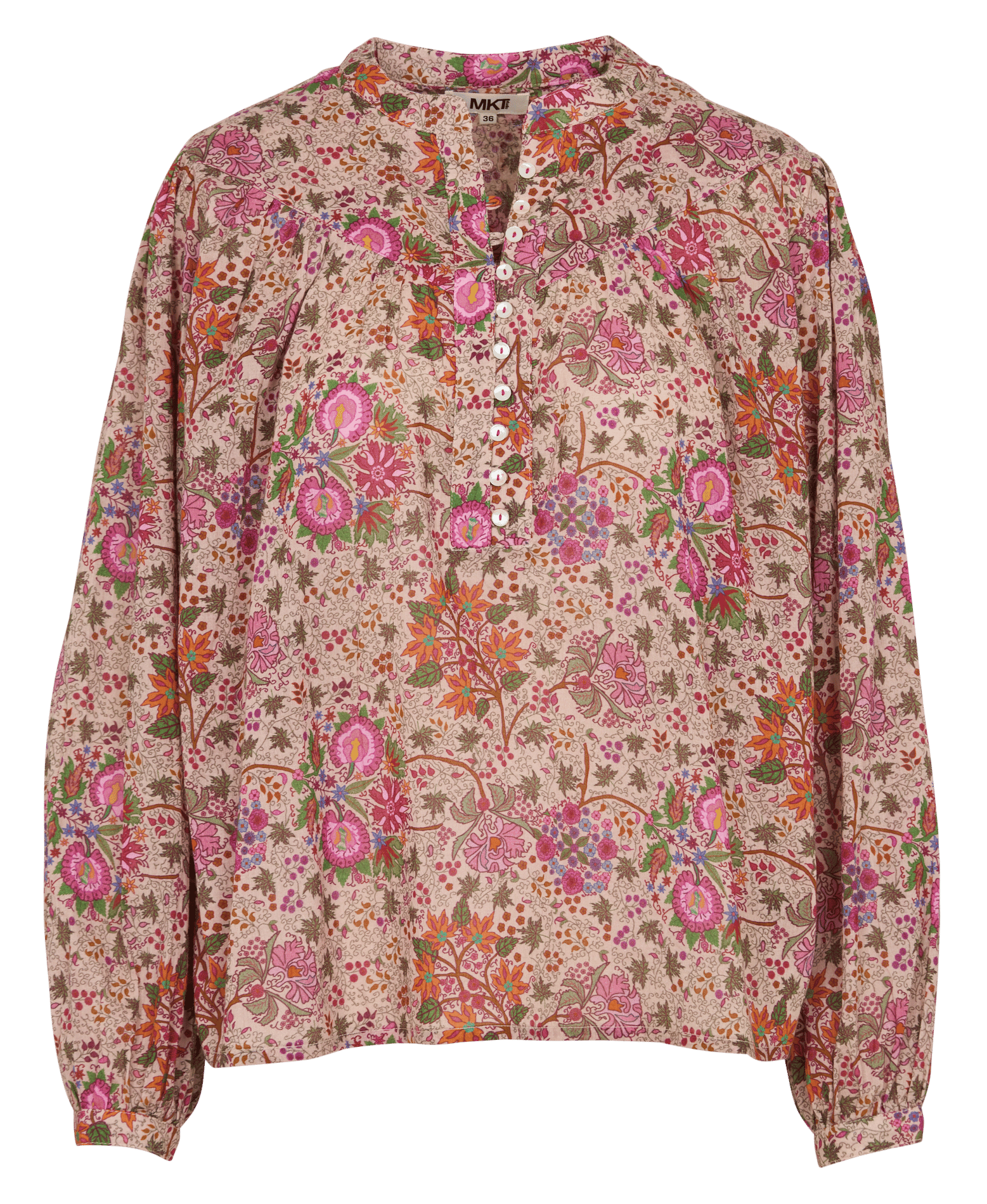 Katoenen blouse met ronde hals MKT Roze