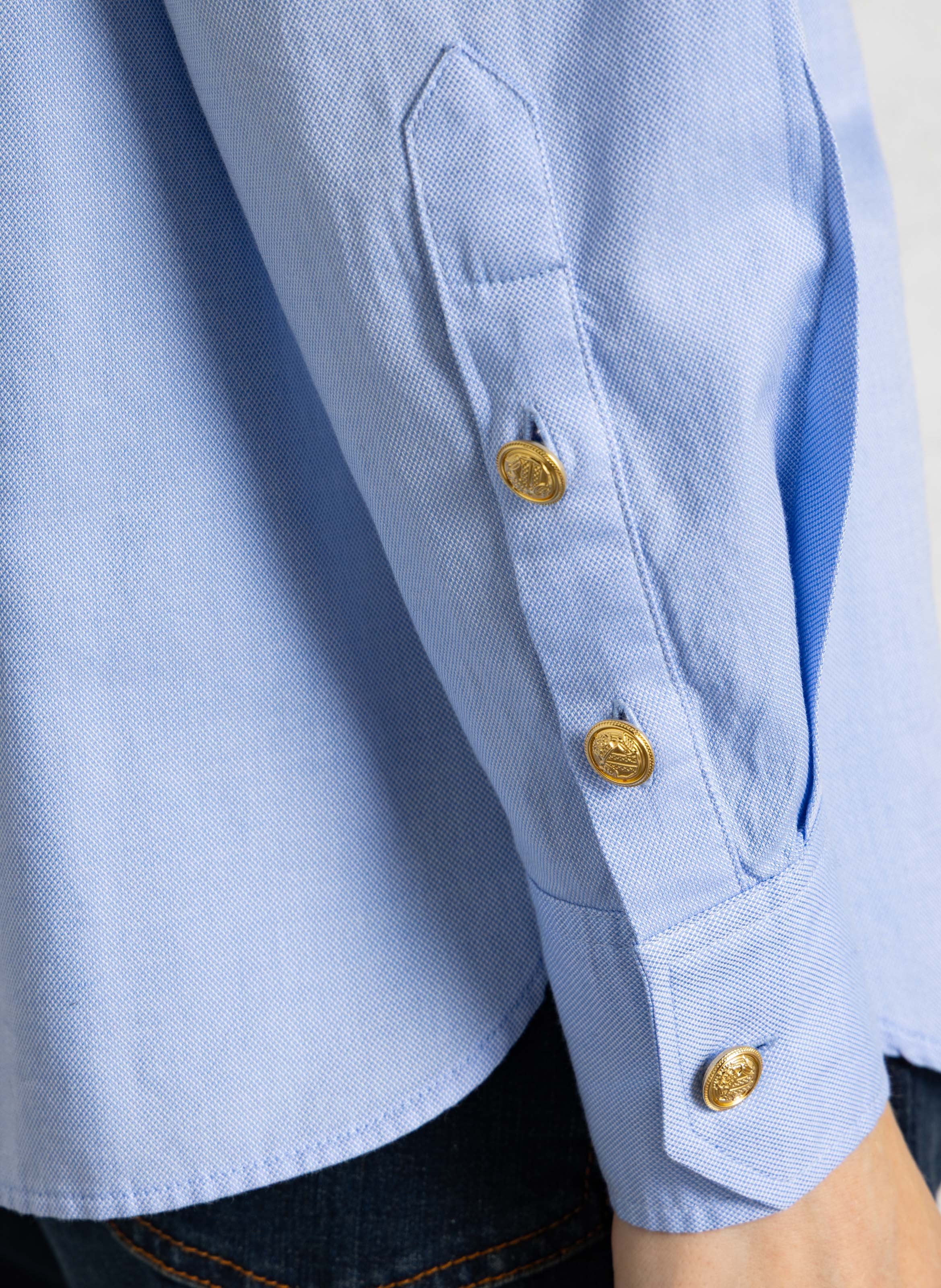 Chemise droit col classique en coton MAISON 123 Bleu