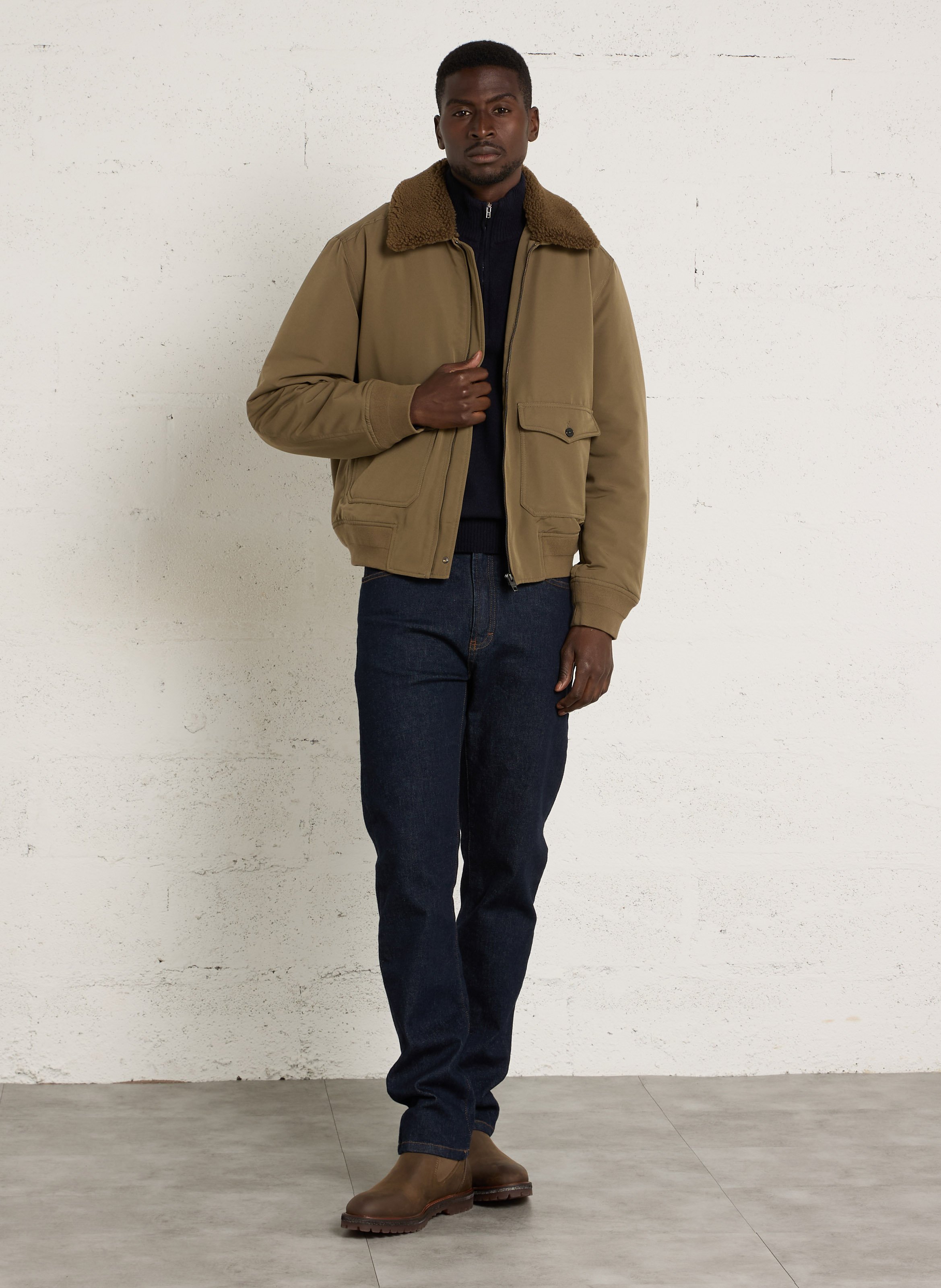 Straight wool-blend high-neck sweater CASUAL FRIDAY Blue