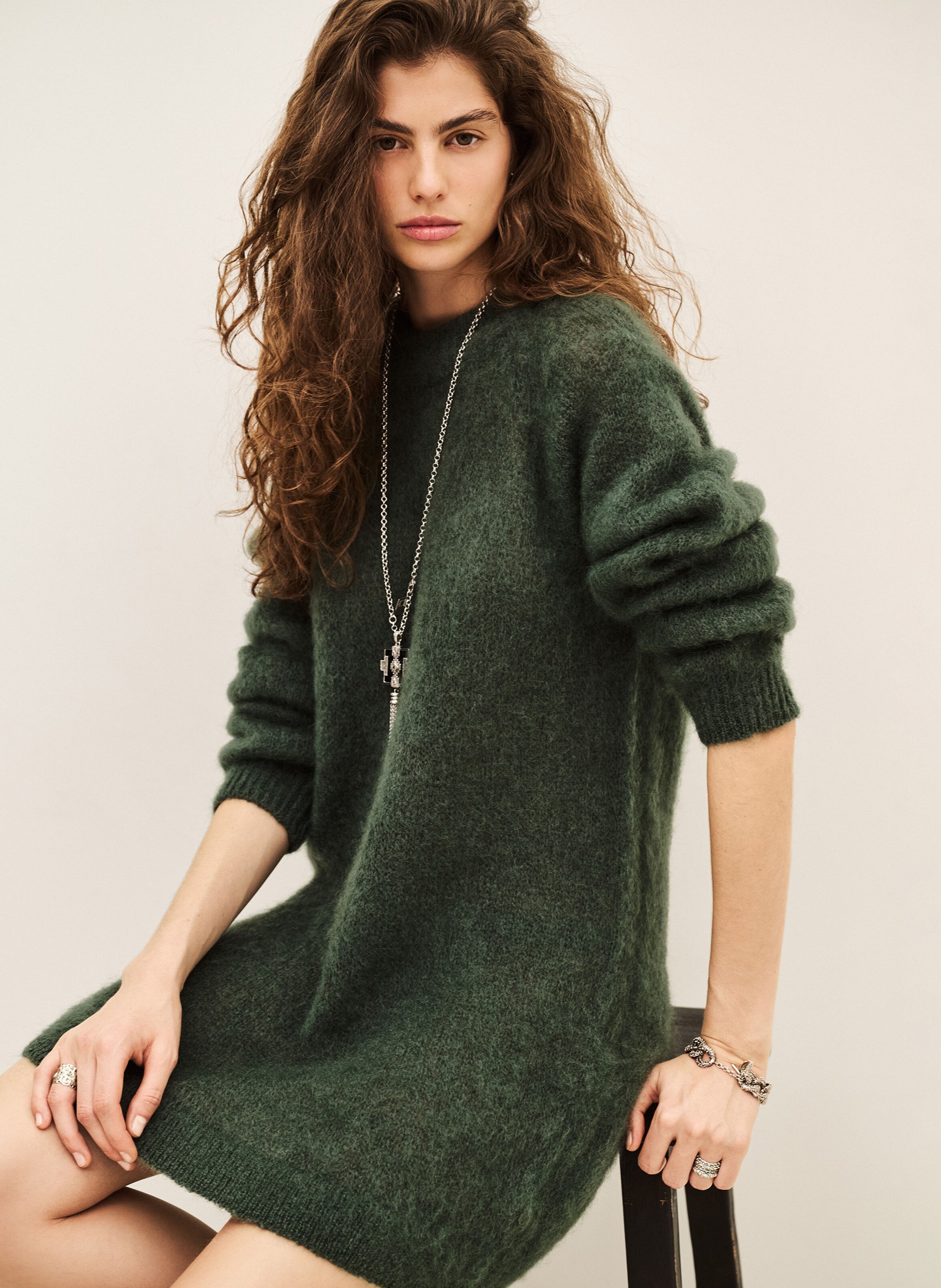 Short wool-blend sweater dress BA&SH Khaki