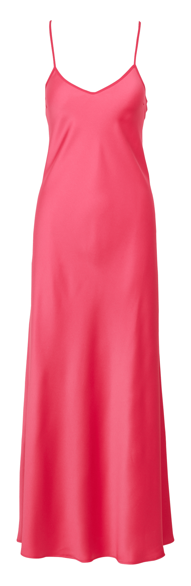 Lange, satijnen jurk met V-hals RozeMAX&Co.