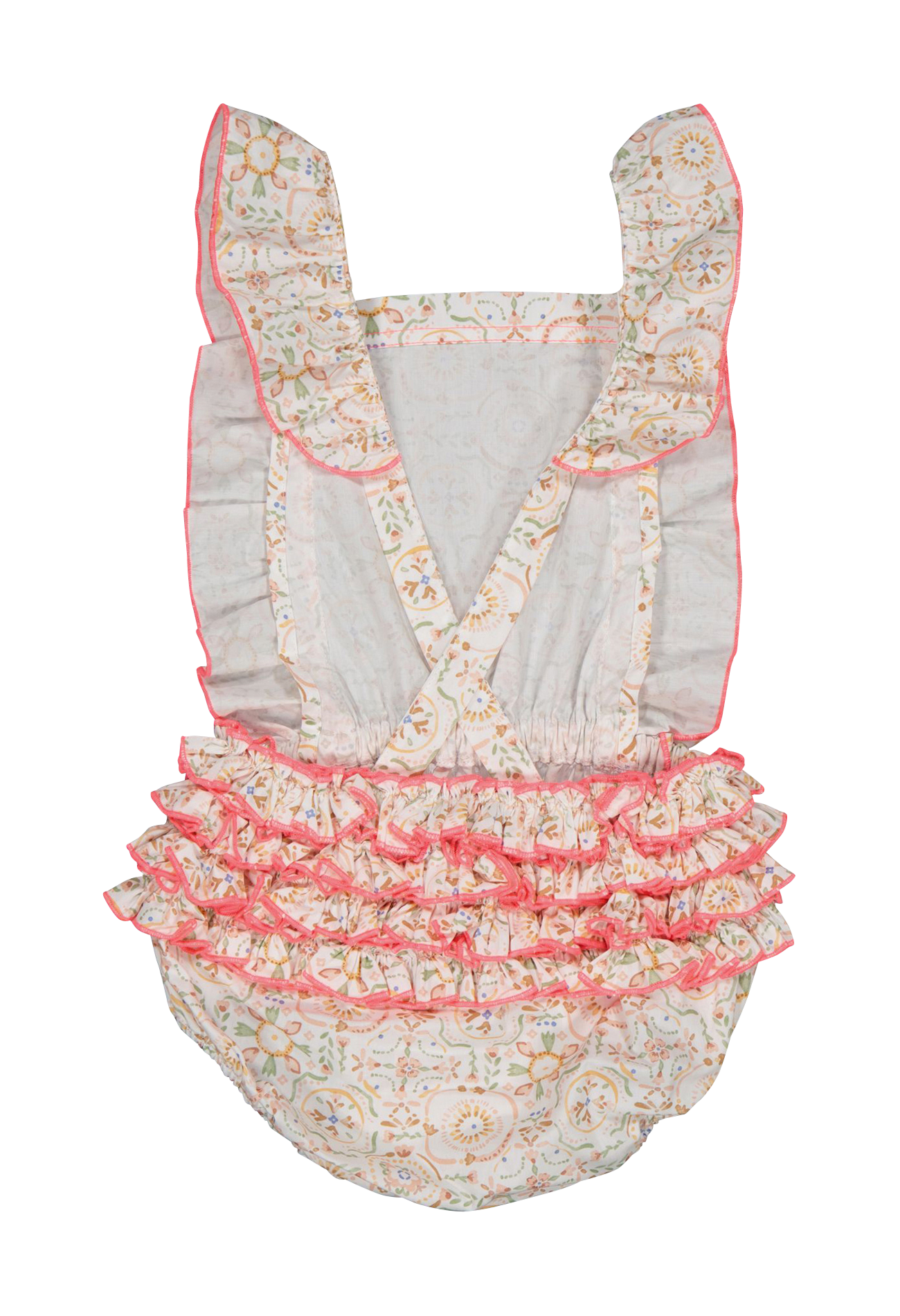 Barboteuse à bretelles en coton bio PETITE LUCETTE Beige